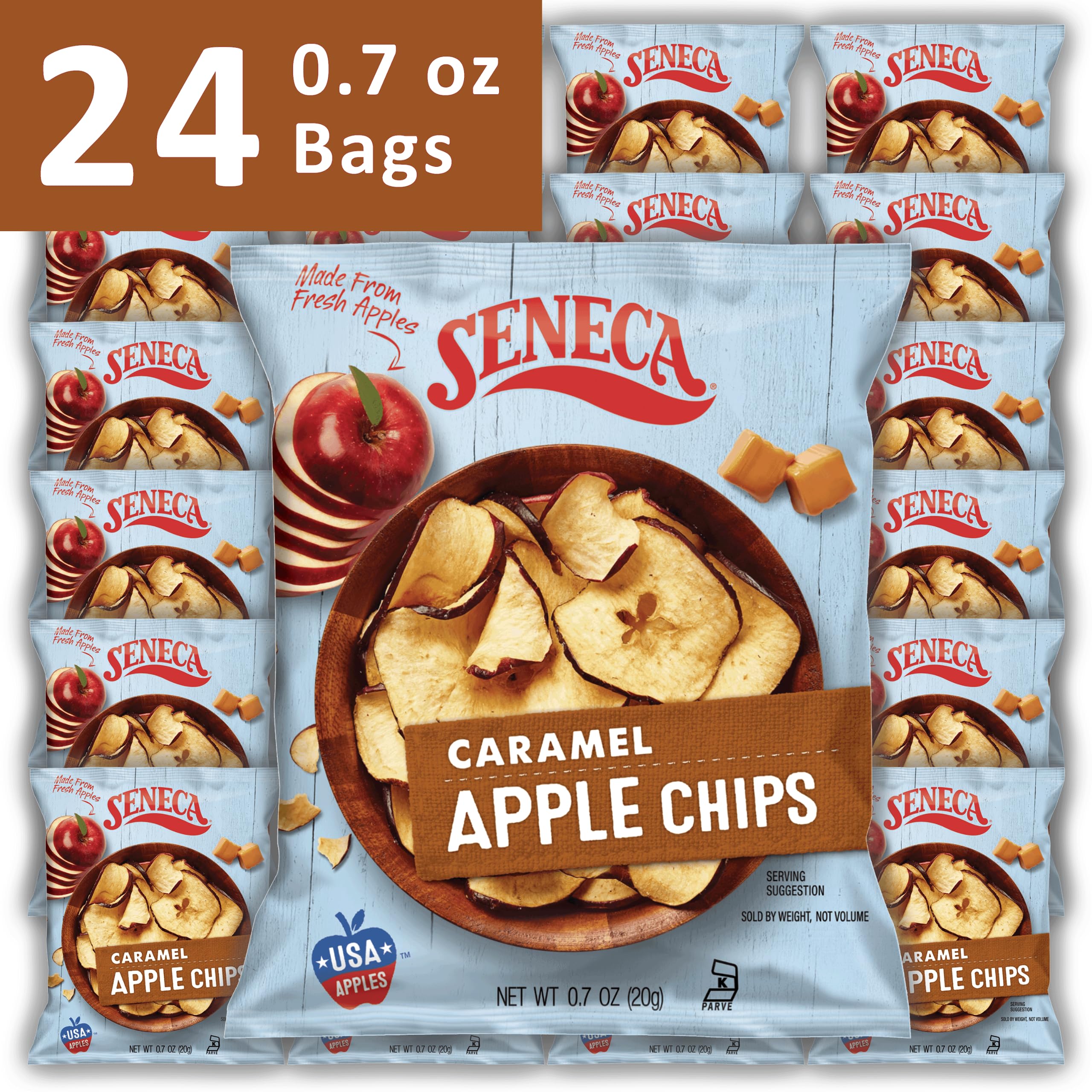 Seneca Caramel Apple Chips | Made from Fresh Apples | 100% Red Delicious Apples | Yakima Valley Orchards | Crisped Apple, 24 Bags 3