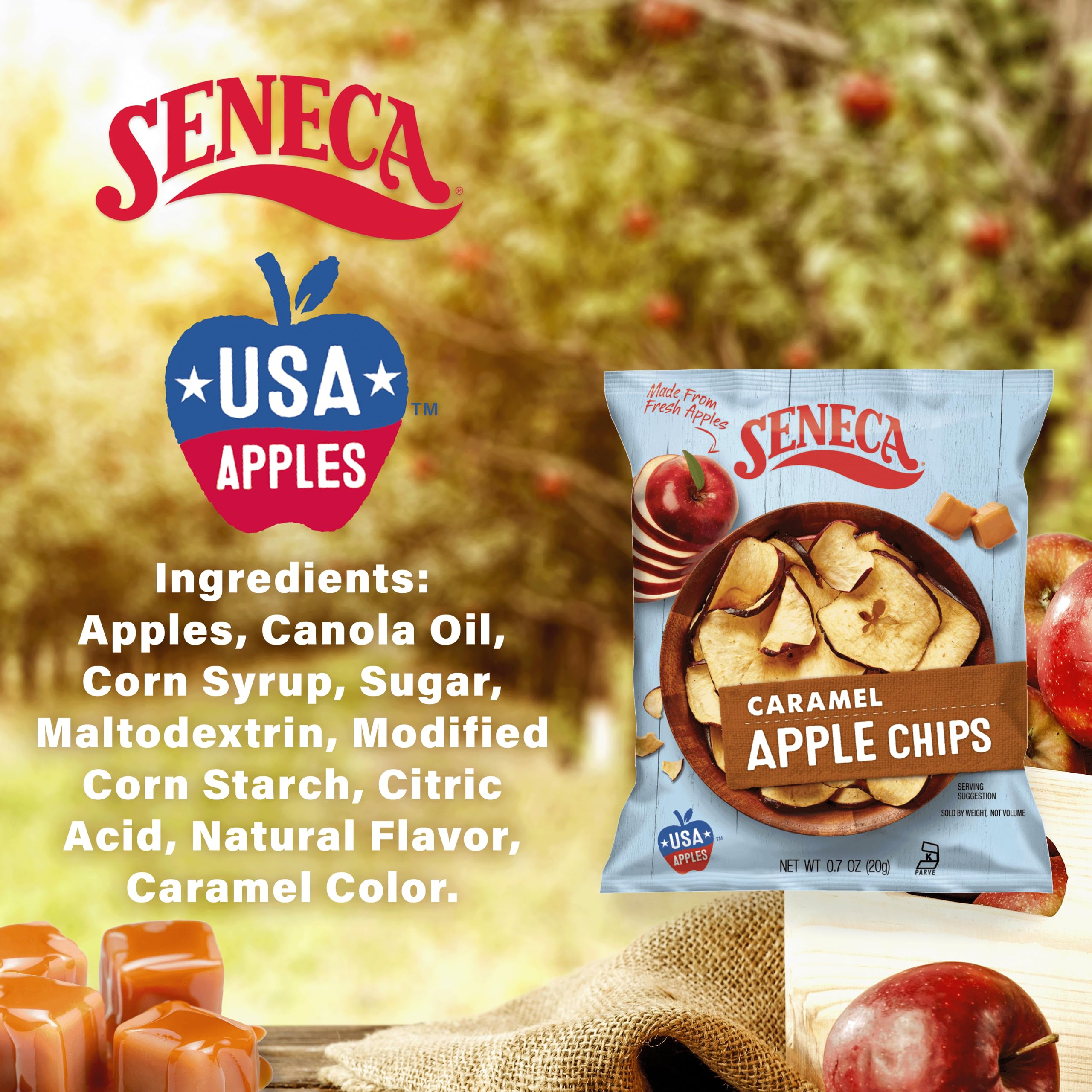 Seneca Caramel Apple Chips | Made from Fresh Apples | 100% Red Delicious Crisped Apples, 12 Bags 4