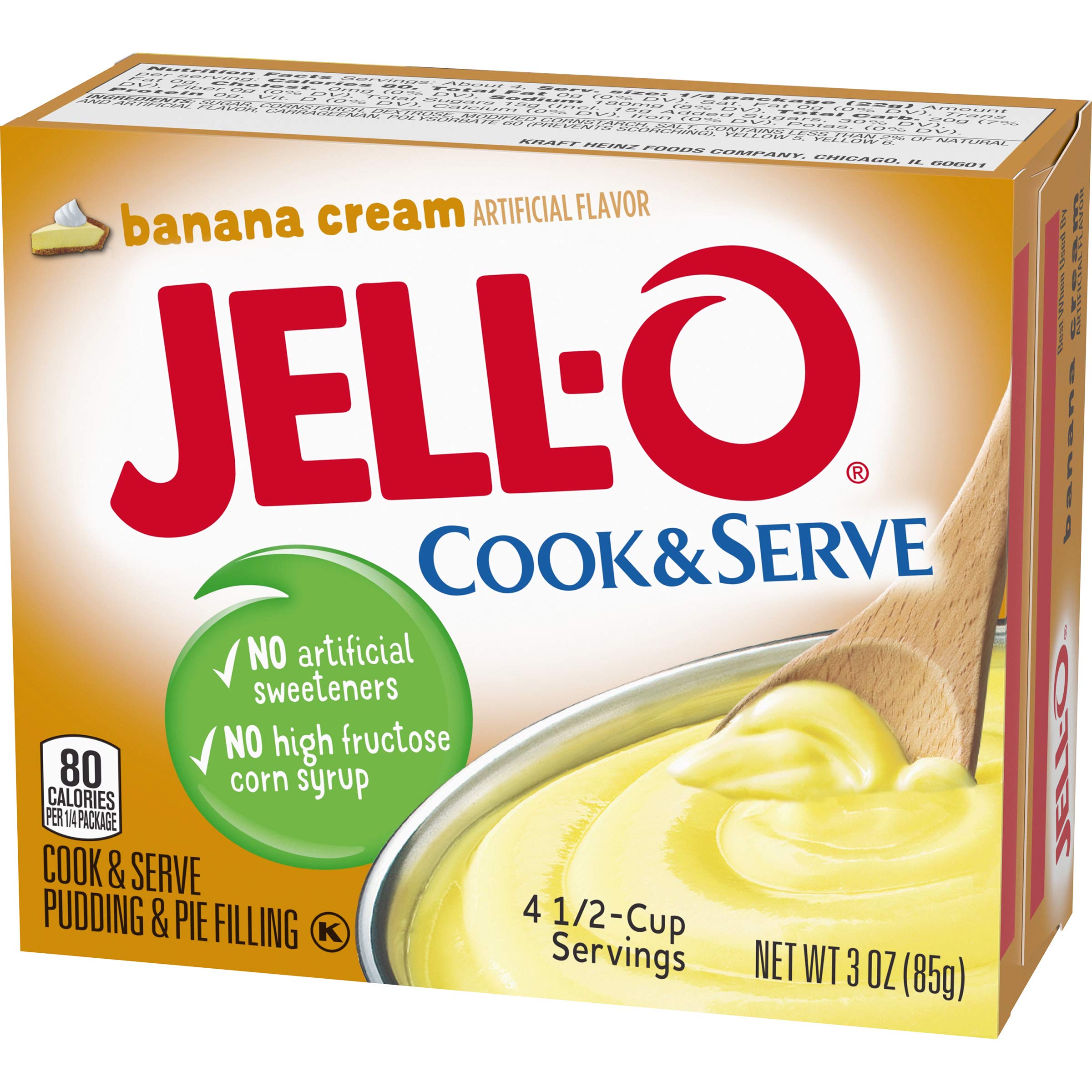 JELL-O Banana Cream Cook & Serve Pudding & Pie Filling (3 oz Boxes, Pack of 24) 4