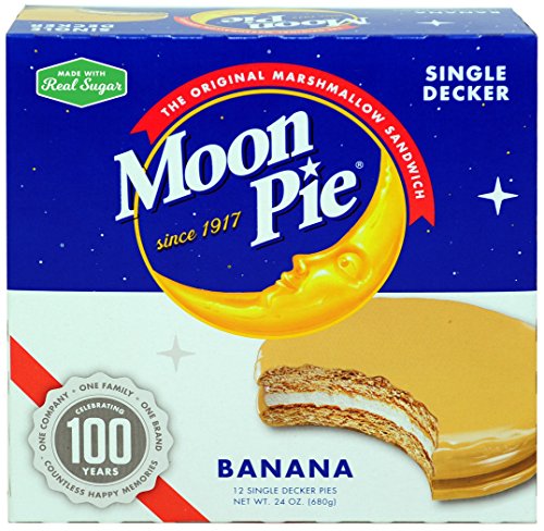 Moon Pie Single Decker Banana Marshmallow Sandwich - 2oz, 12Count Box (Pack of 8 Boxes, 96Count Total) | Banana Covered