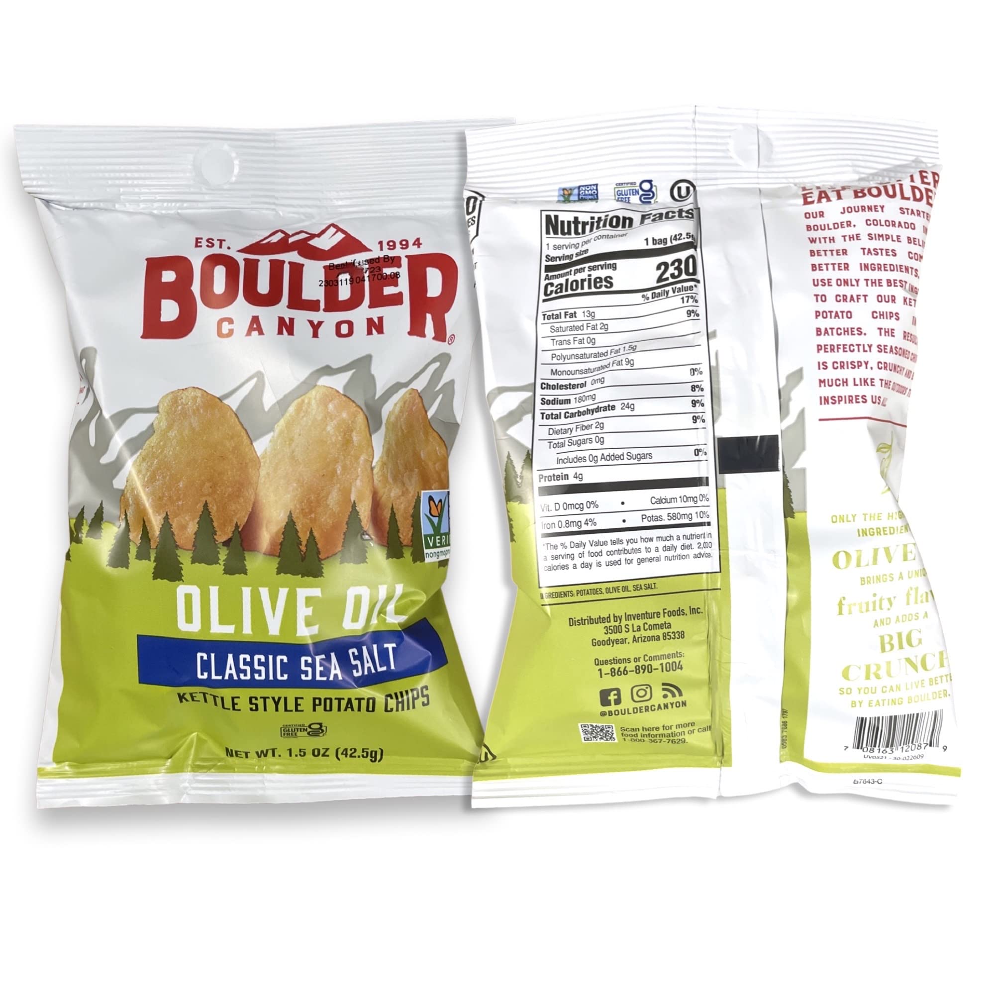 Boulder Canyon Single Serve Avocado Oil Chips, 1.25 oz |  20 Bags 5