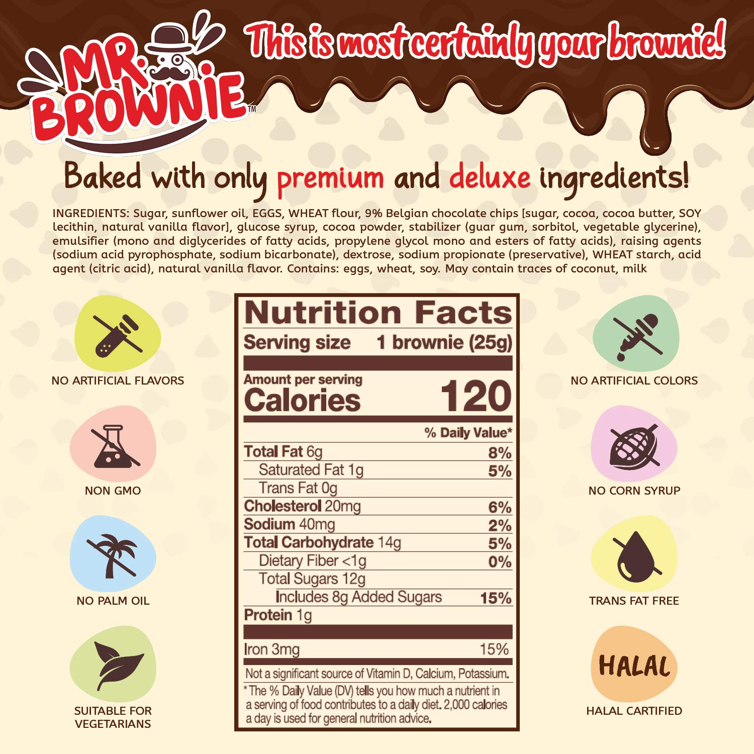 Mr. Brownie Chocolate Brownies | 8 Individually Wrapped Brownie Bites | Snack Packs for Kids & Adults | Real Belgian Cho 5