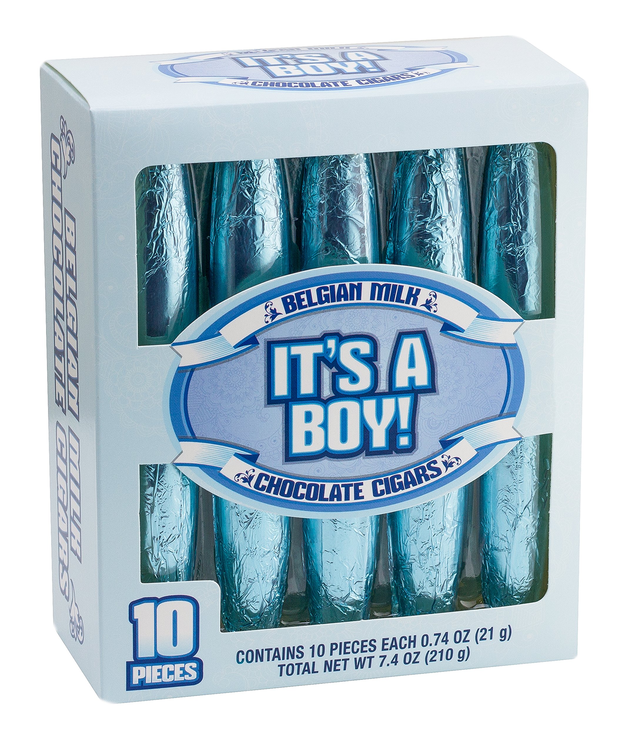 It's A Boy Chocolate Celebratory Sticks 10 Count Box Belgian Milk Chocolate