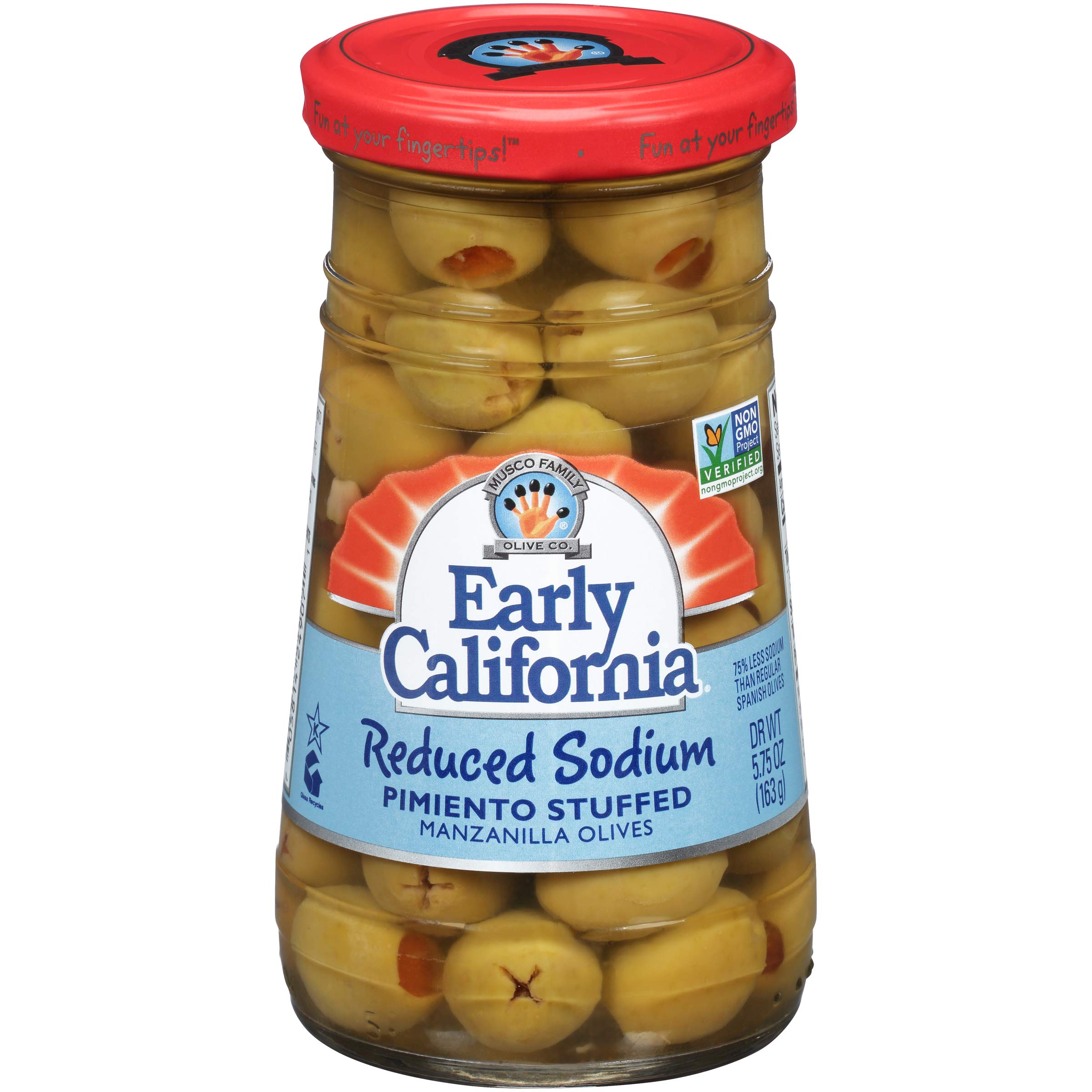EARLY CALIFORNIA Reduced Salt, Pimiento Stuffed, Manzanilla, Olive | 6 Jars