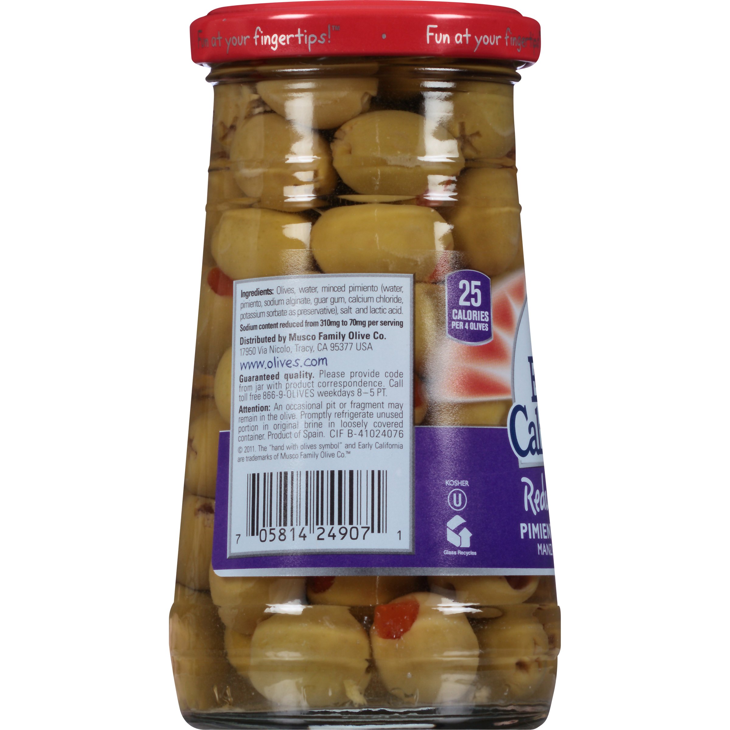 EARLY CALIFORNIA Reduced Salt, Pimiento Stuffed, Manzanilla, Olive | 6 Jars 5