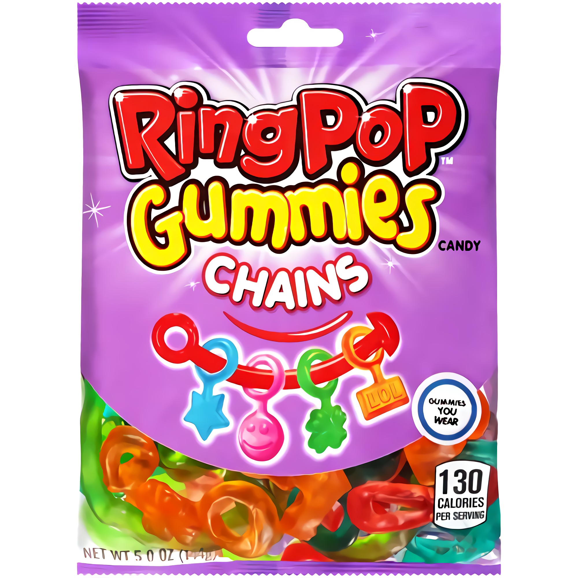 Ring POP Gummies Chains Candy, 5 Oz Bag - 12Count Assorted Flavors Variety Pack 2