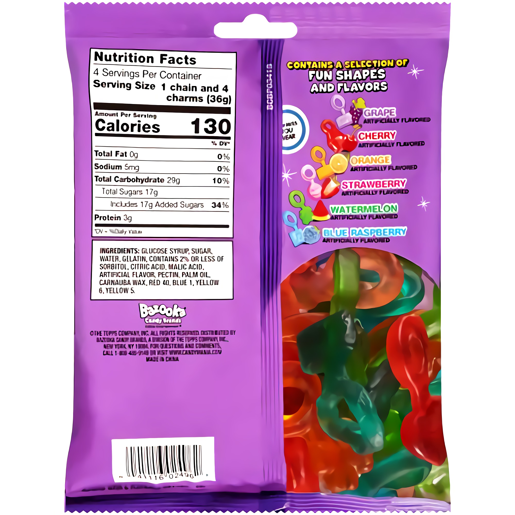 Ring POP Gummies Chains Candy, 5 Oz Bag - 12Count Assorted Flavors Variety Pack 3