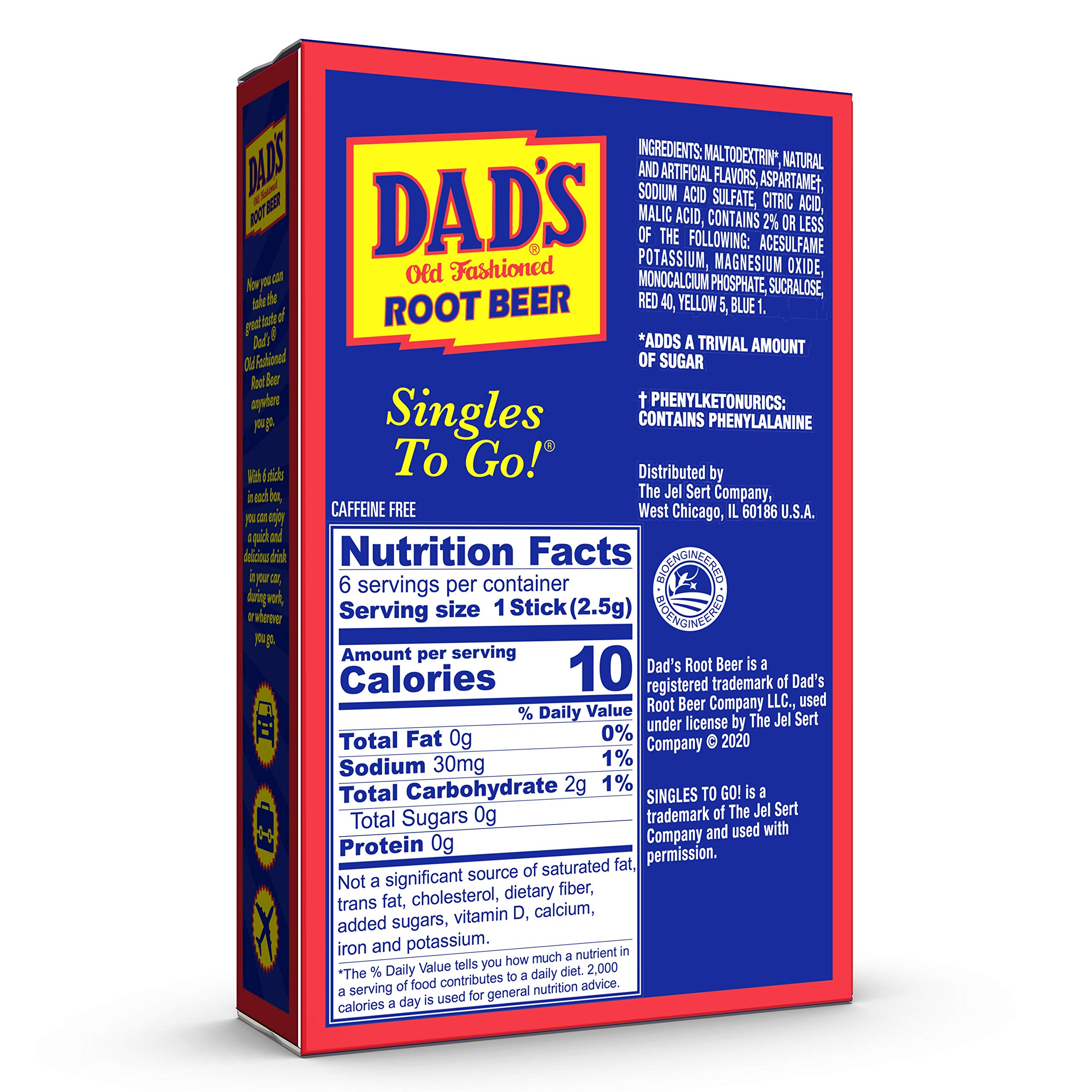Dad's Old Fashioned Root Beer Singles To Go Sugar Free Powder Drink Mix 6 Sticks Per Box, 12 Boxes (72 Total Sticks) 2