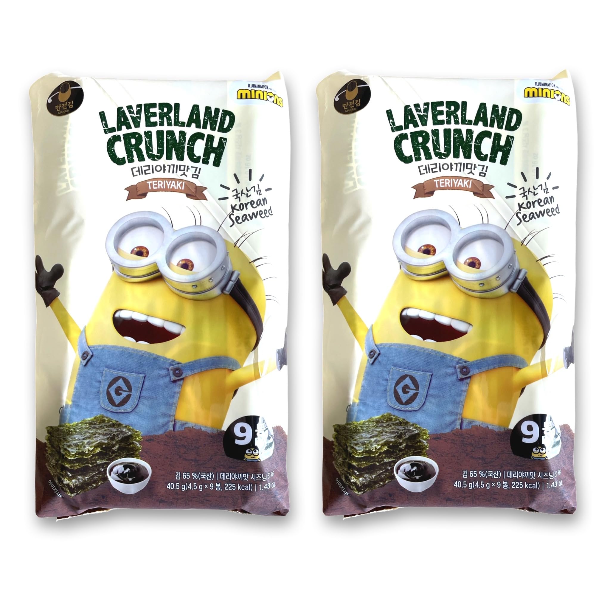 Laverland Crunch Imported Teriyaki Seaweed Snacks, 18 Packs