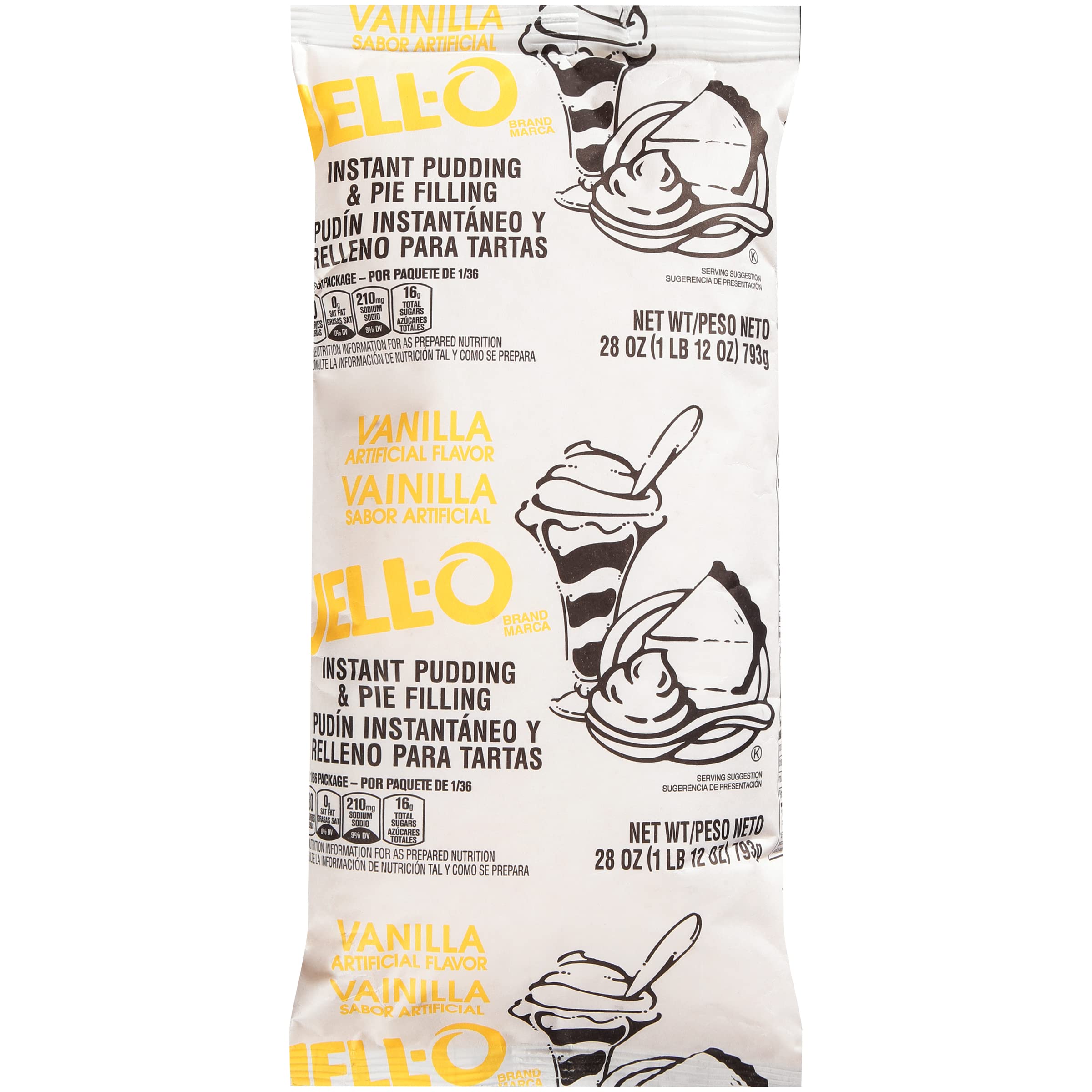 JELL-O Instant Vanilla Pudding & Pie Filling Mix (28 oz Boxes, Pack of 12) 2