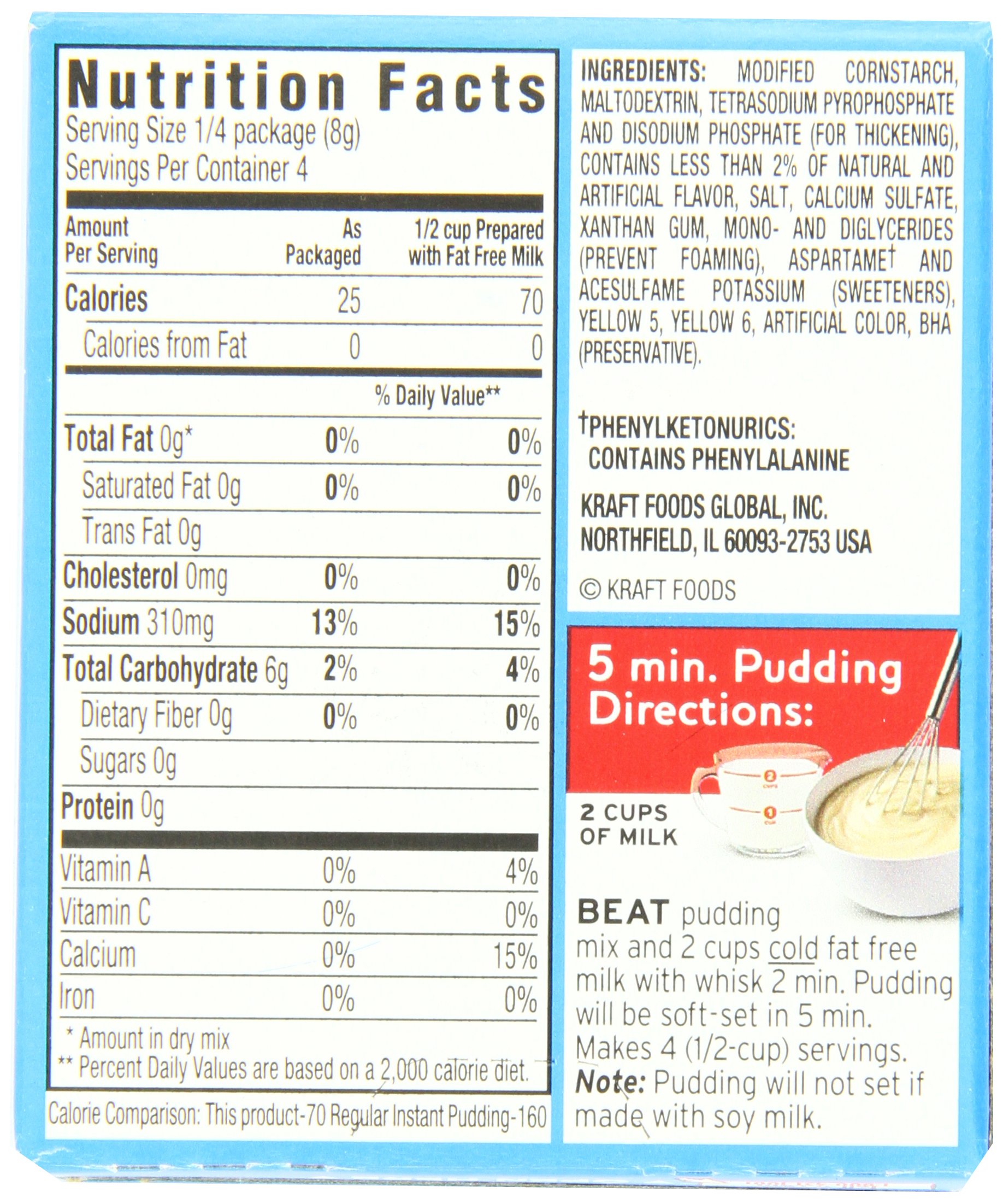 Jell-O Sugar Free Cheesecake Instant Pudding Mix (1 oz Boxes, Pack of 24) 3