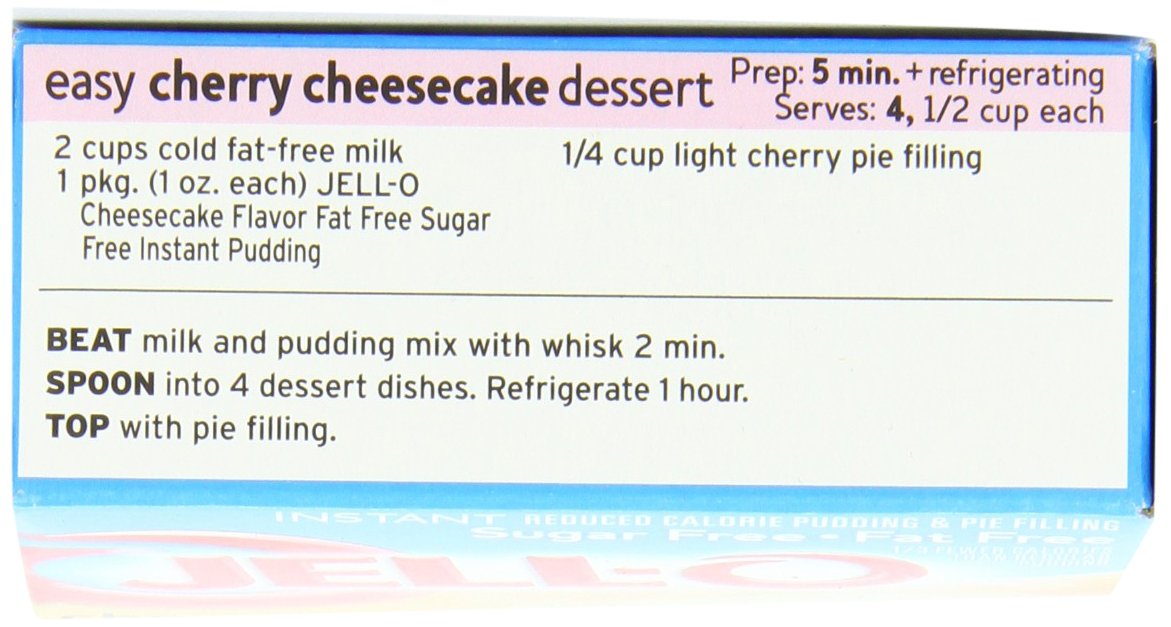Jell-O Sugar Free Cheesecake Instant Pudding Mix (1 oz Boxes, Pack of 24) 5