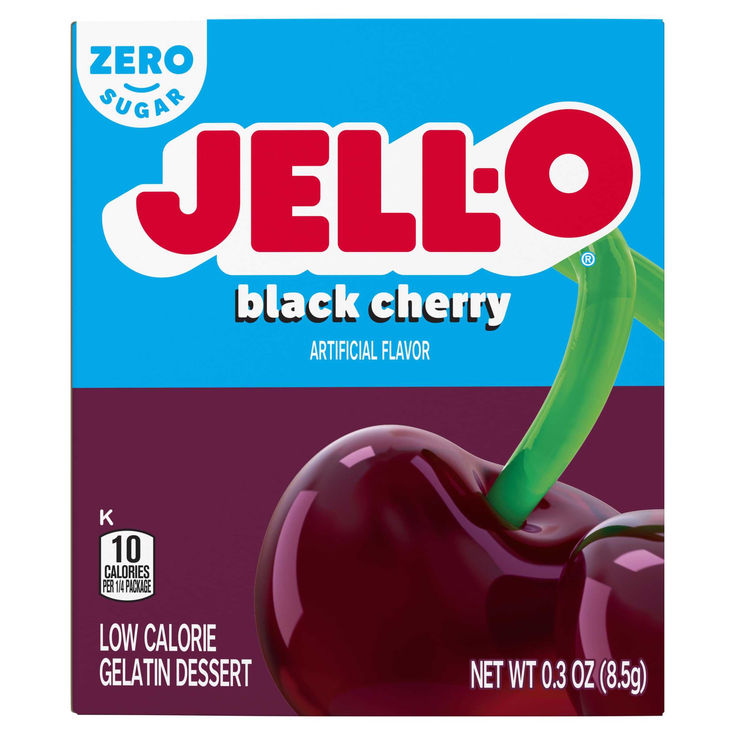 Jell-o Sugar Free Black Cherry Gelatin 0.3oz Box - Full Case 2