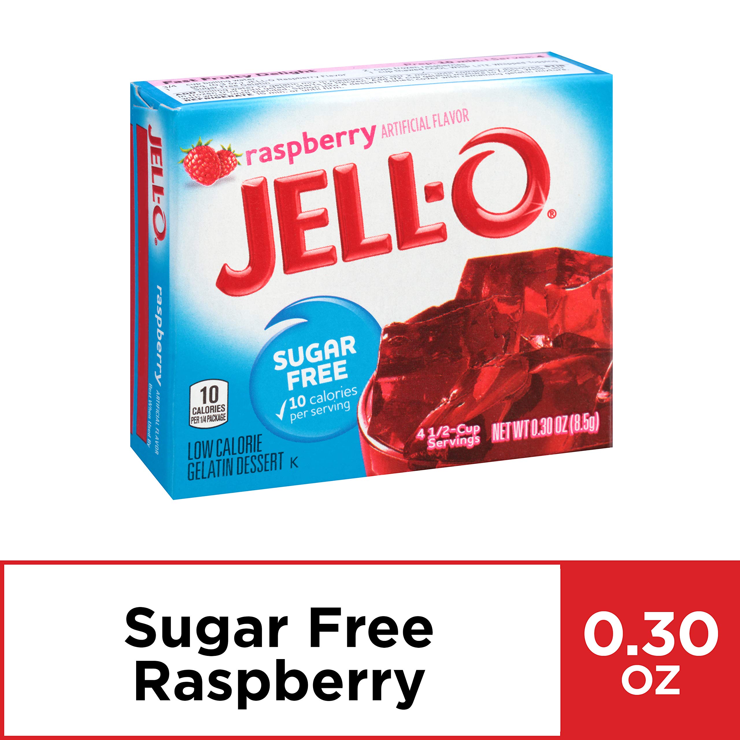 Jell-O Raspberry Sugar Free Gelatin Dessert Mix (24 ct Pack, 0.3 oz Boxes) 3