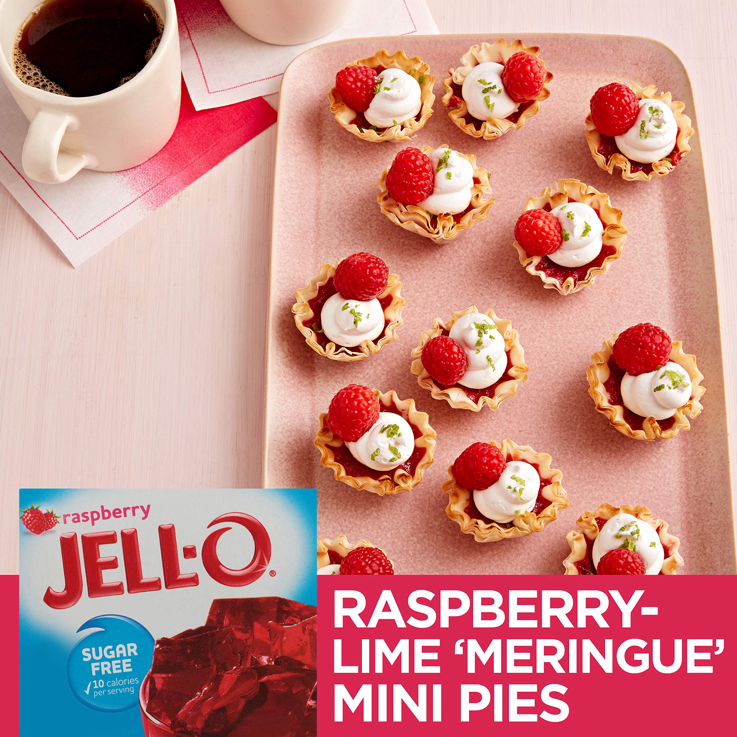 Jell-O Raspberry Sugar Free Gelatin Dessert Mix (24 ct Pack, 0.3 oz Boxes) 4