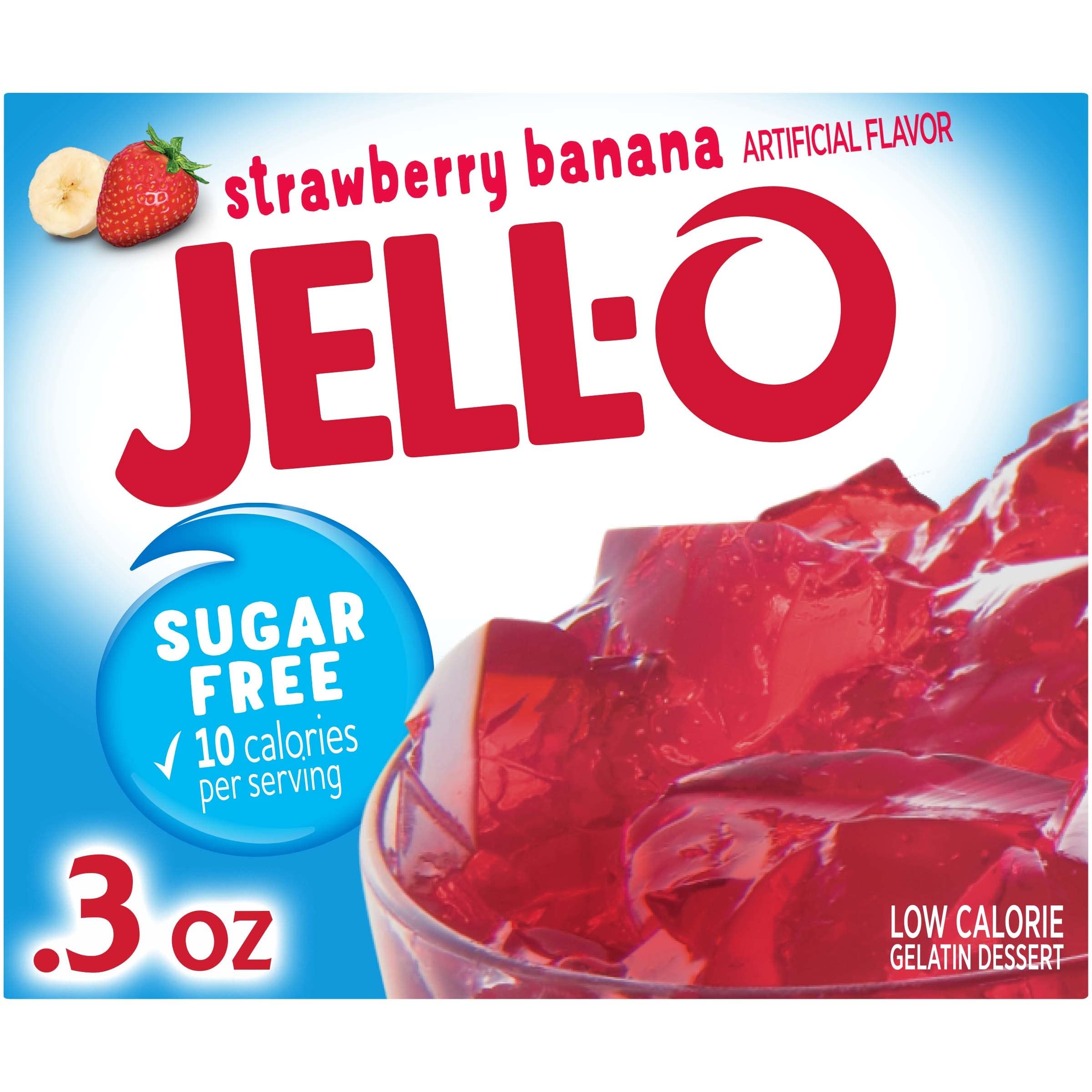 Jell-O Strawberry Banana Sugar Free Gelatin Dessert Mix (24 ct Pack, 0.3 oz Boxes) 2