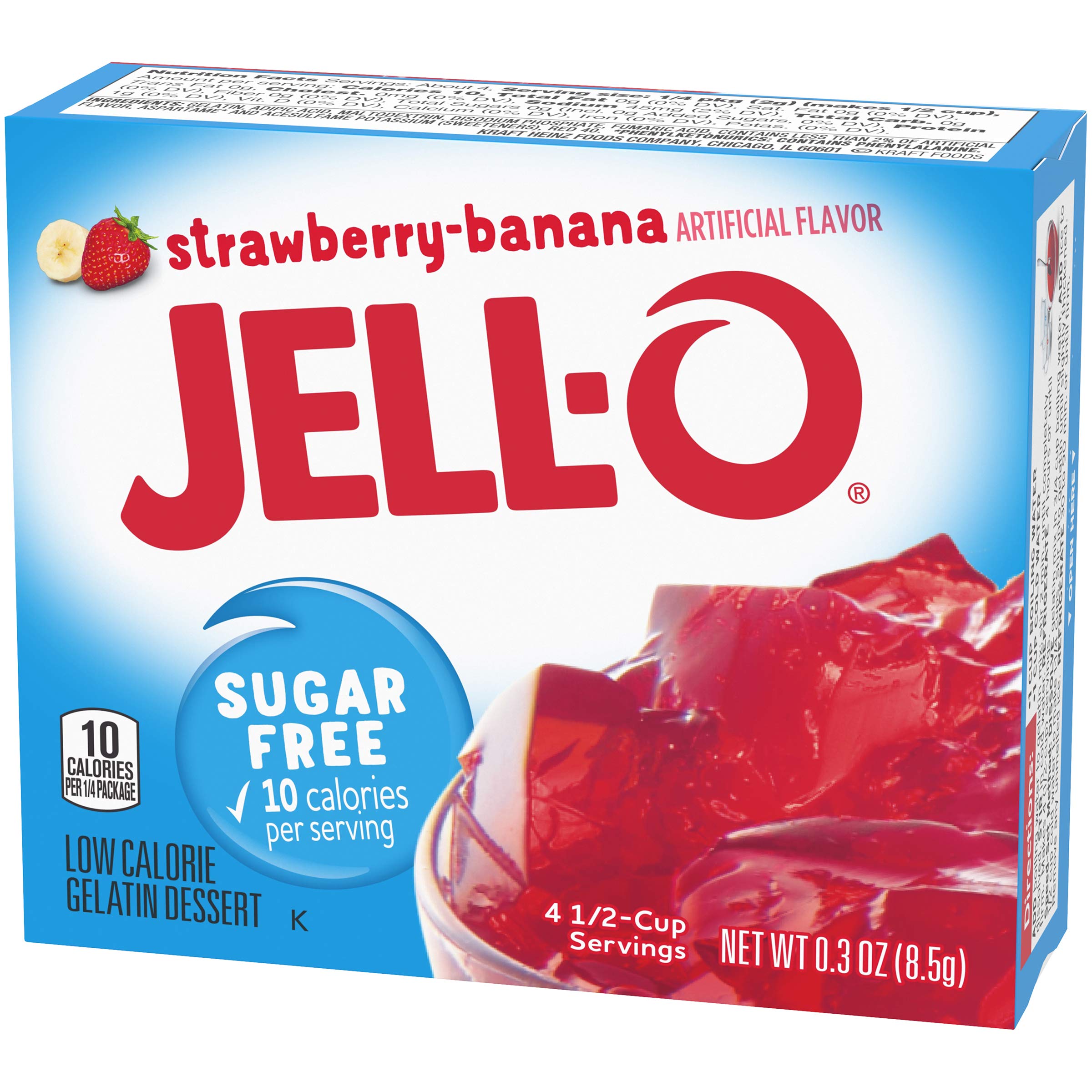 Jell-O Strawberry Banana Sugar Free Gelatin Dessert Mix (24 ct Pack, 0.3 oz Boxes) 4
