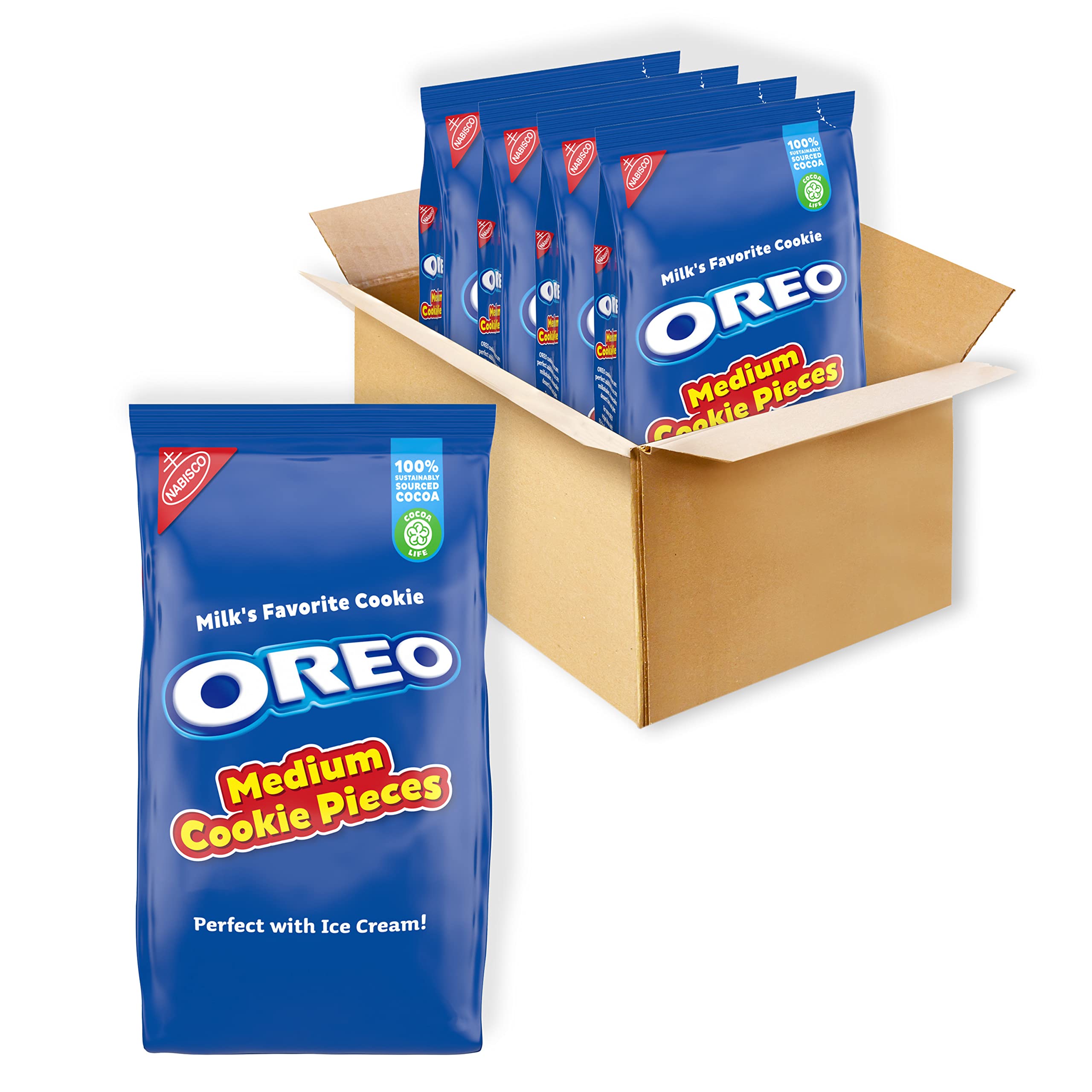 Oreo Medium Cookie Pieces, 4 - 2.5 lb Bags