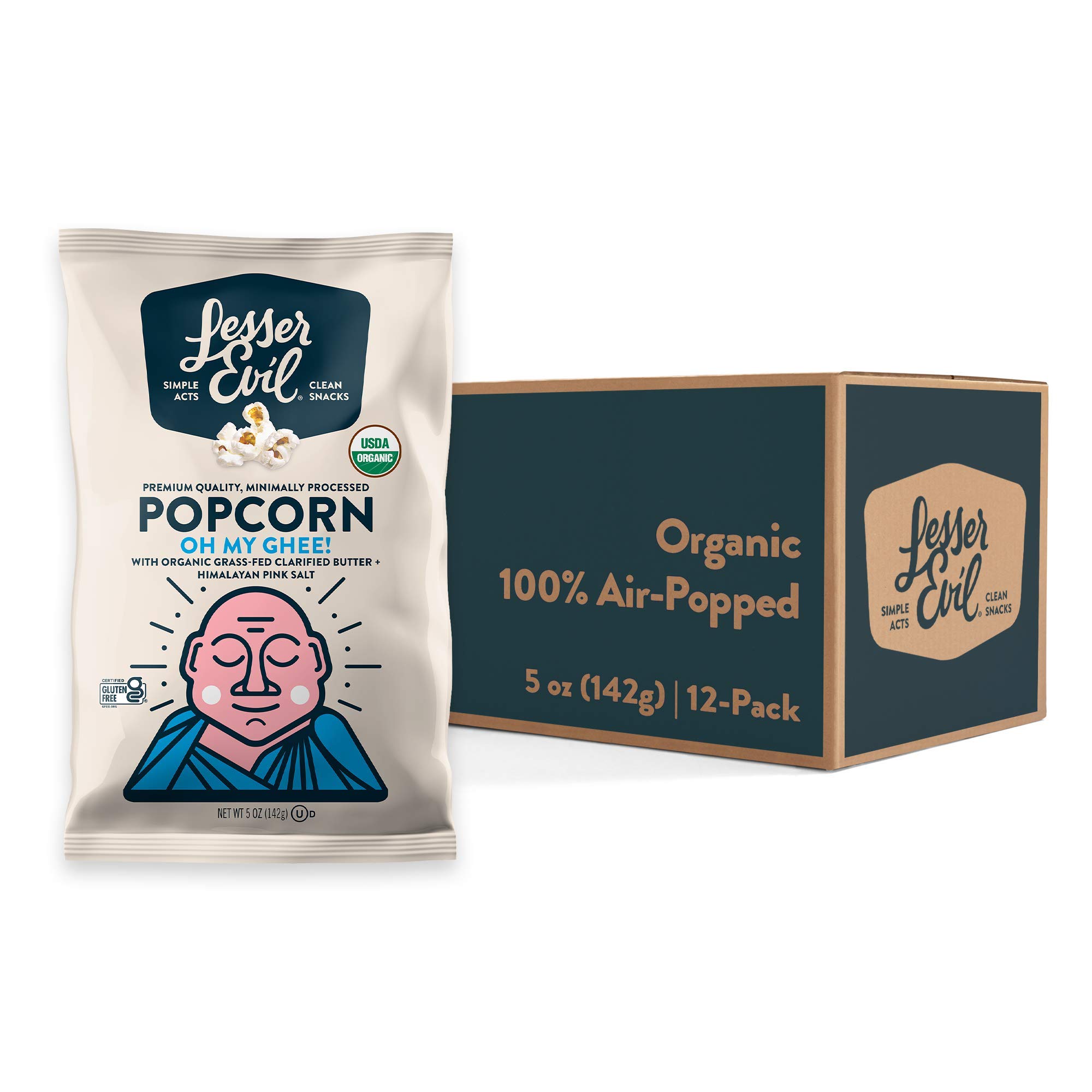 LesserEvil Oh My Ghee! Organic Popcorn, No Artificial Ingredients, Coconut Oil, Pack of 12, 5 oz Bags 2