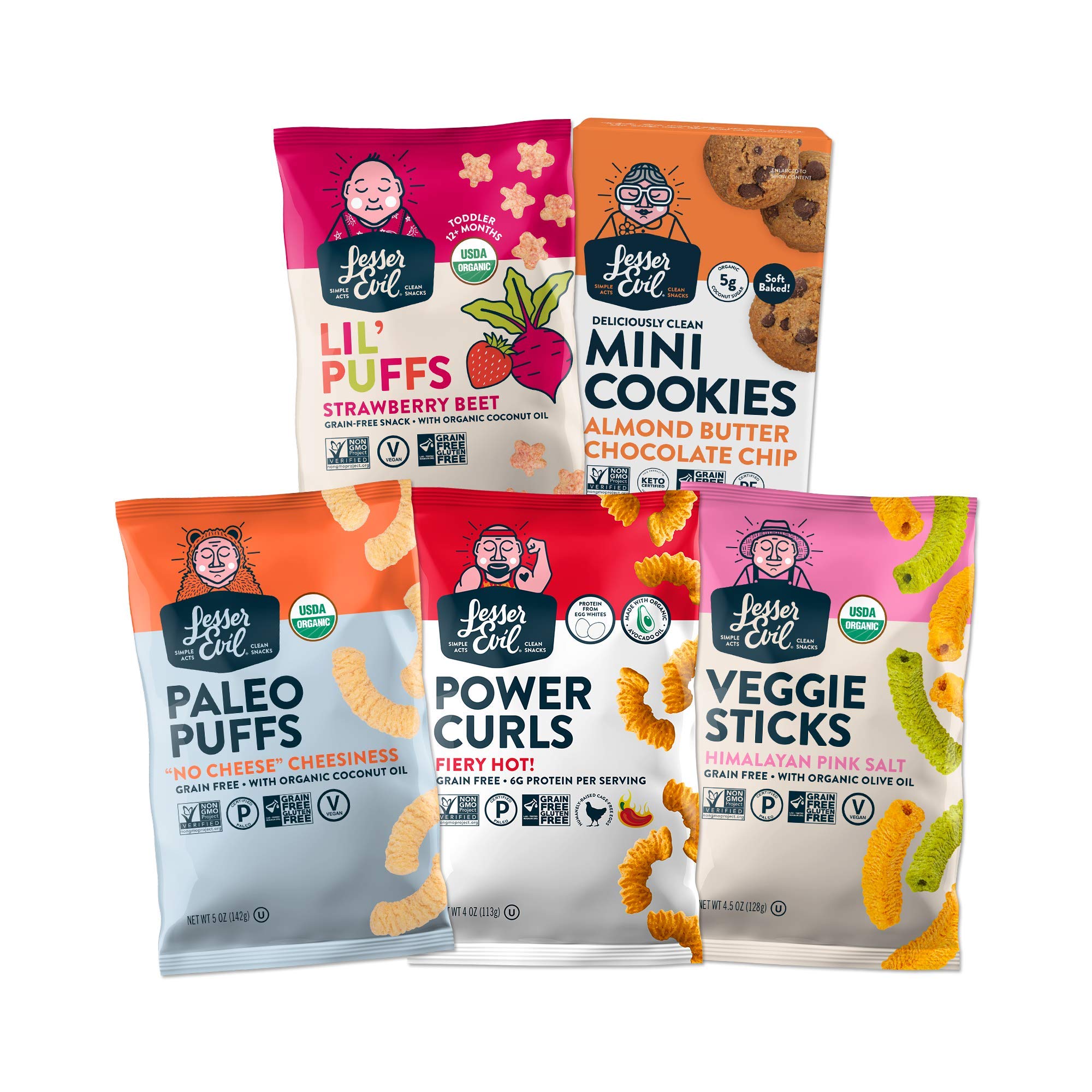 LesserEvil Himalayan Gold Organic Popcorn, No Artificial Ingredients, Coconut Oil, Pack of 12, 5 oz Bags 5