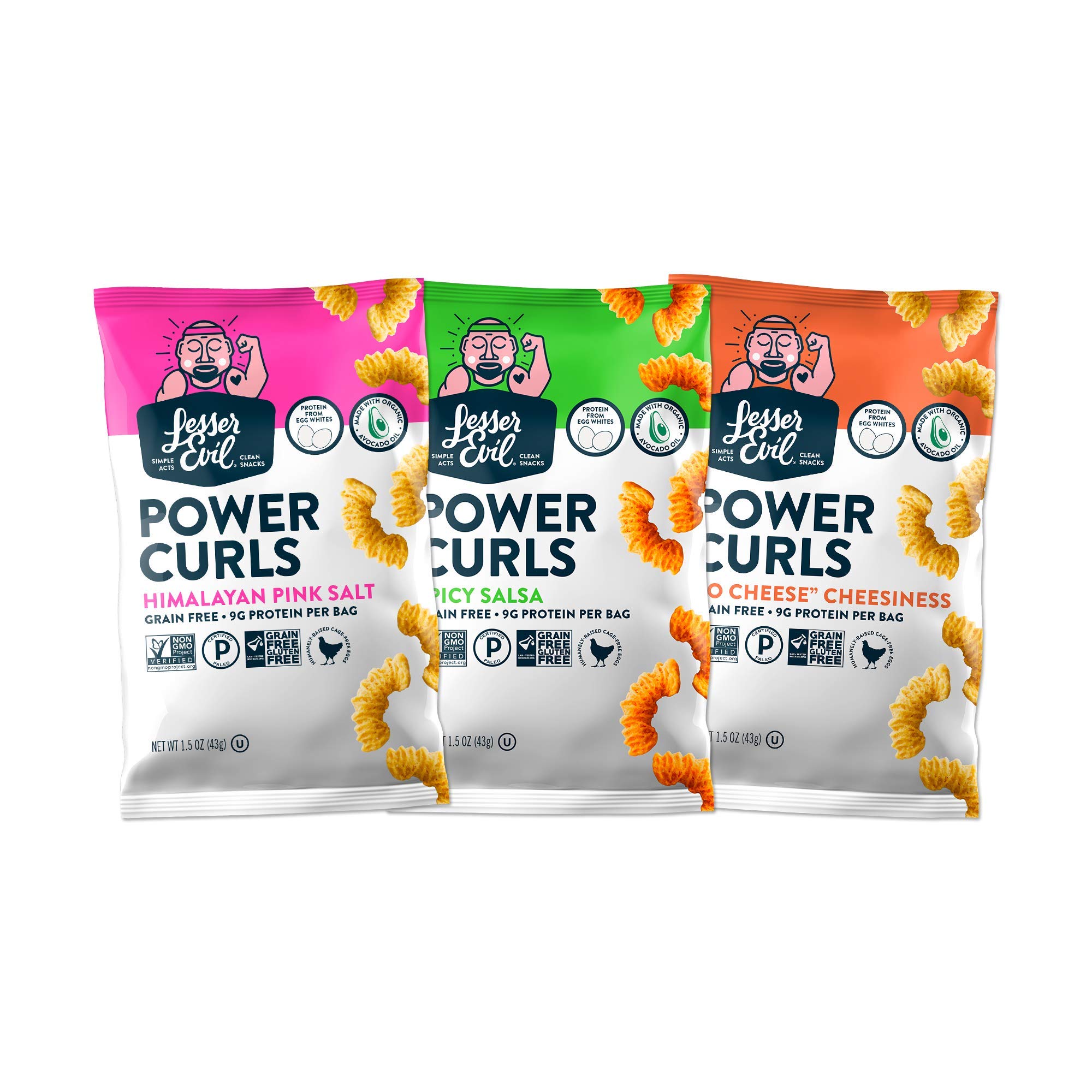 LesserEvil Himalayan Pink Salt Grain Free Power Curls, No Artificial Ingredients, Egg White, Pack of 24, 1.5 oz Bags 5