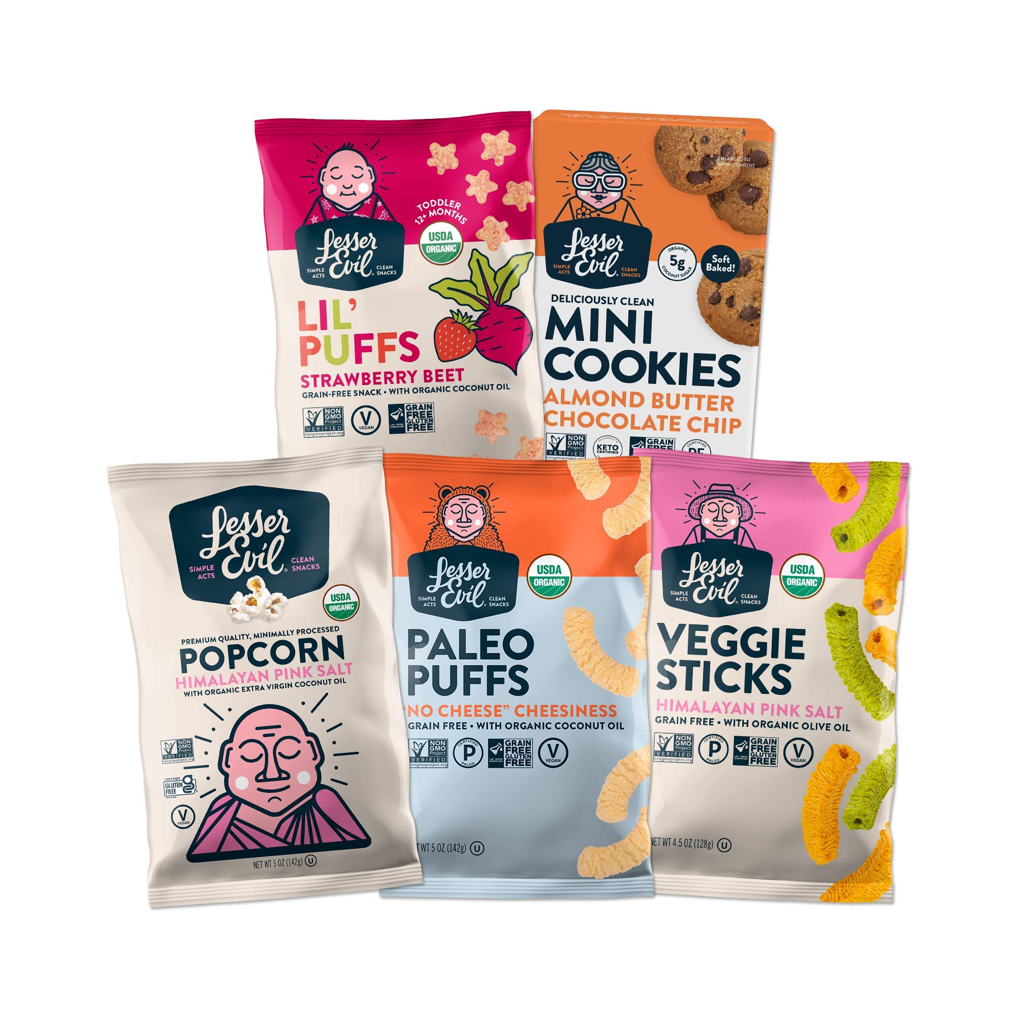 LesserEvil Himalayan Pink Salt Grain Free Power Curls, No Artificial Ingredients, Egg White, Pack of 24, 1.5 oz Bags 6