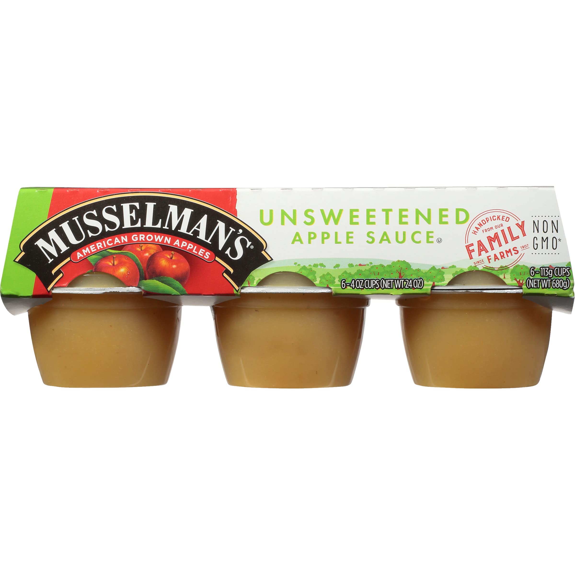 Musselman's Natural, Unsweetened Applesauce, 4-Ounce Packages (Pack of 72)