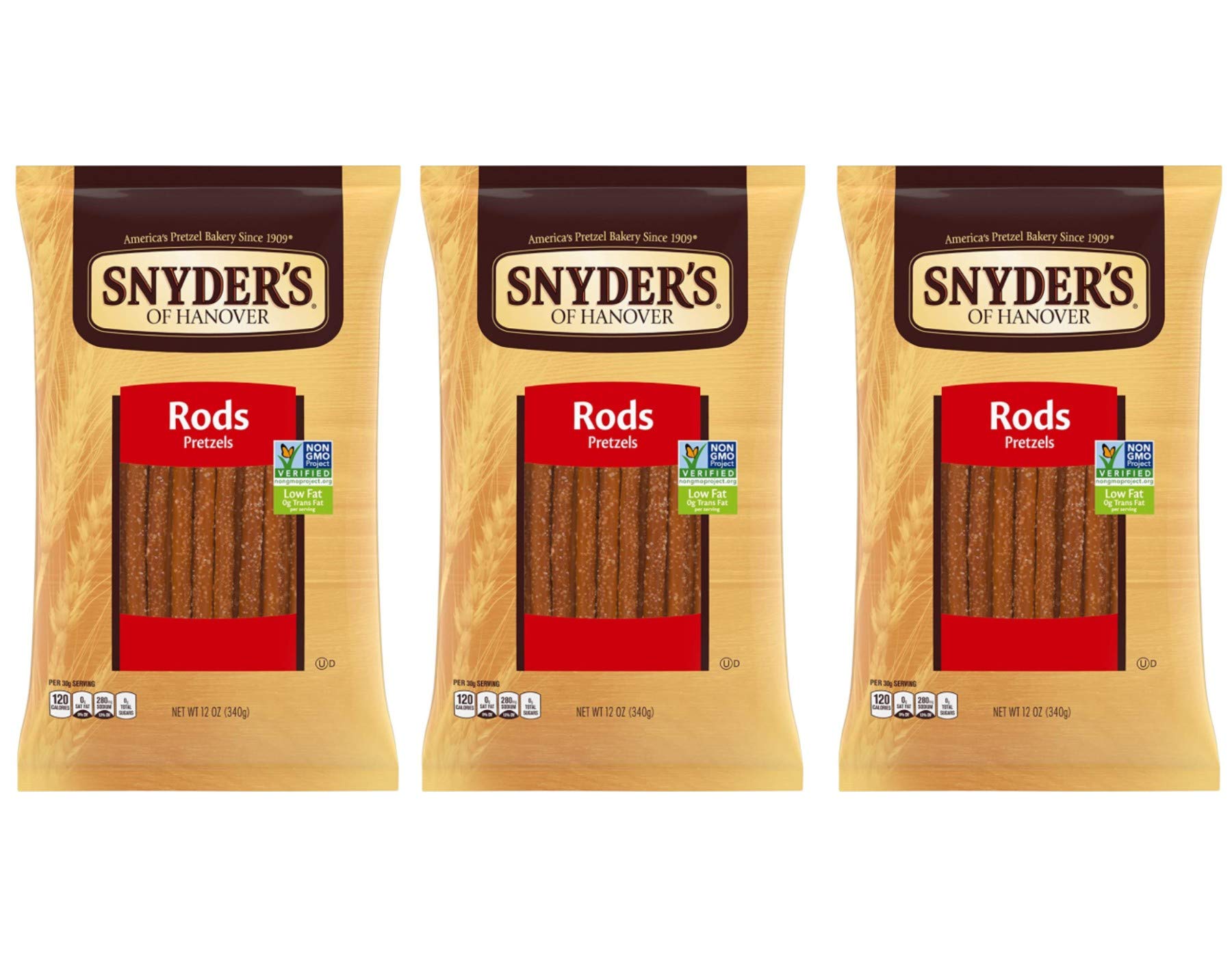 Snyder's Pretzel Rods 12oz - Pack of 3 2