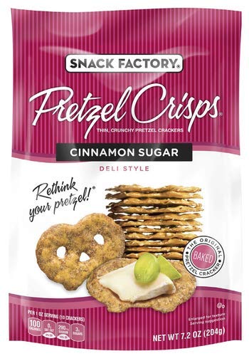 Snack Factory Pretzel Crisps, Cinnamon Sugar (Pack of 4)