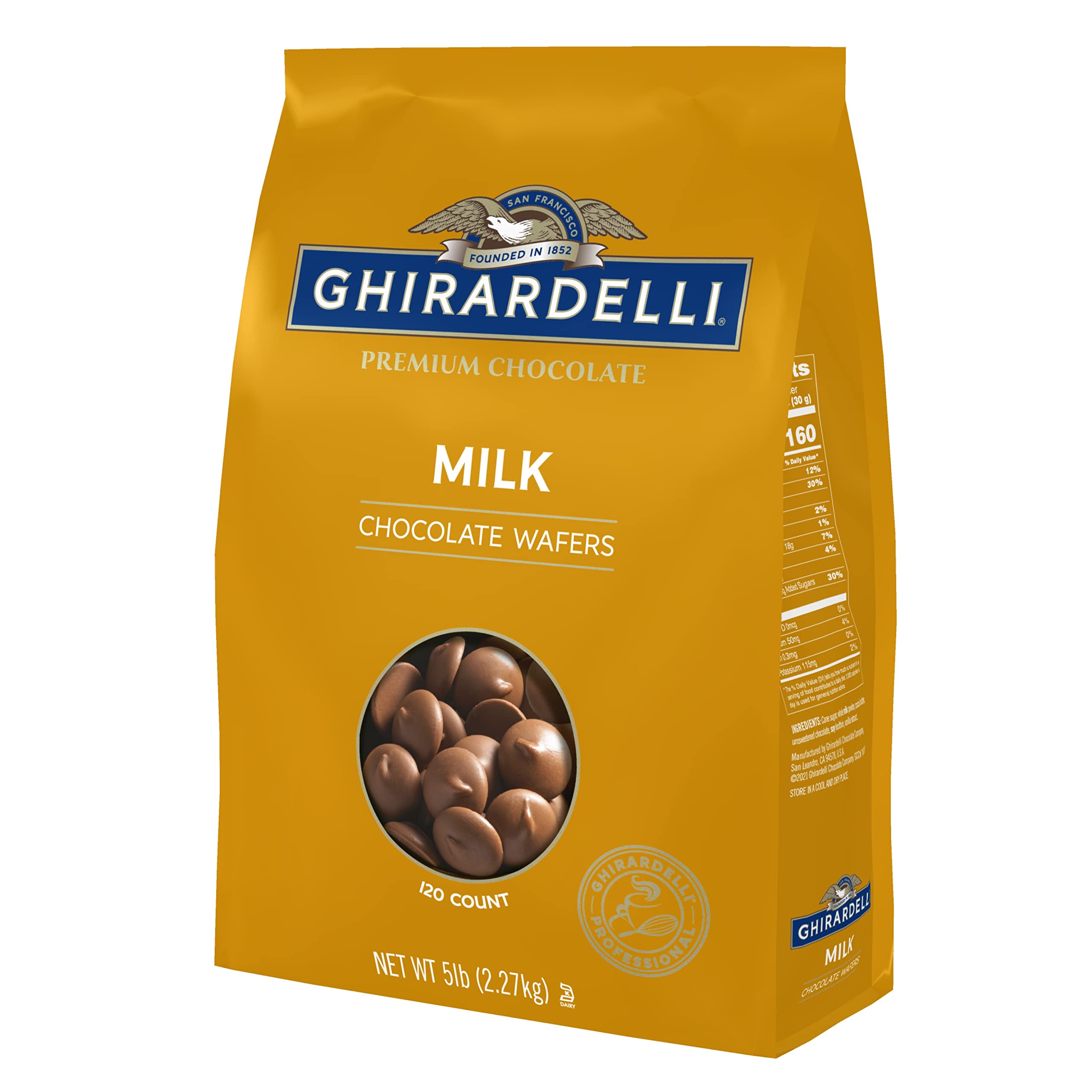 Ghirardelli Chocolate Company Milk Chocolate Wafers, 5lb (Pack of 2) 2