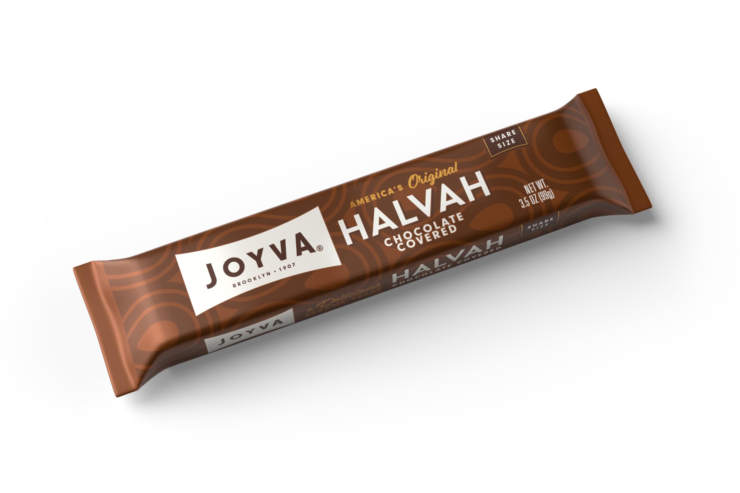 Joyva Halvah Chocolate Covered, 3.5oz Pack of 20 | A Delicious Sesame Treat | Dairy Free, Gluten-Free & Kosher Parve | 3