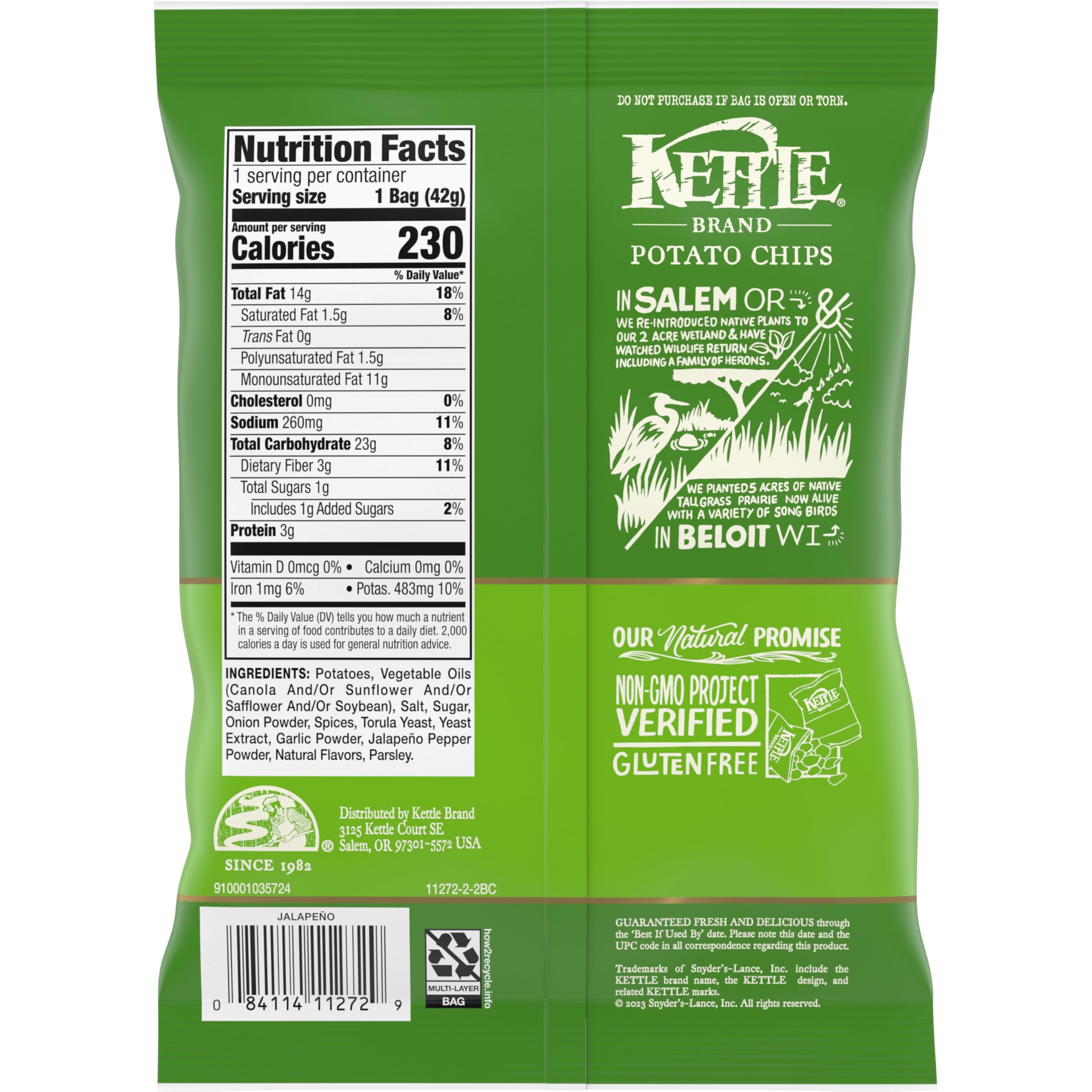 Kettle Brand Potato Chips, Jalapeno Kettle Chips, Snack Bag, 1.5 Oz (Pack of 24) 3