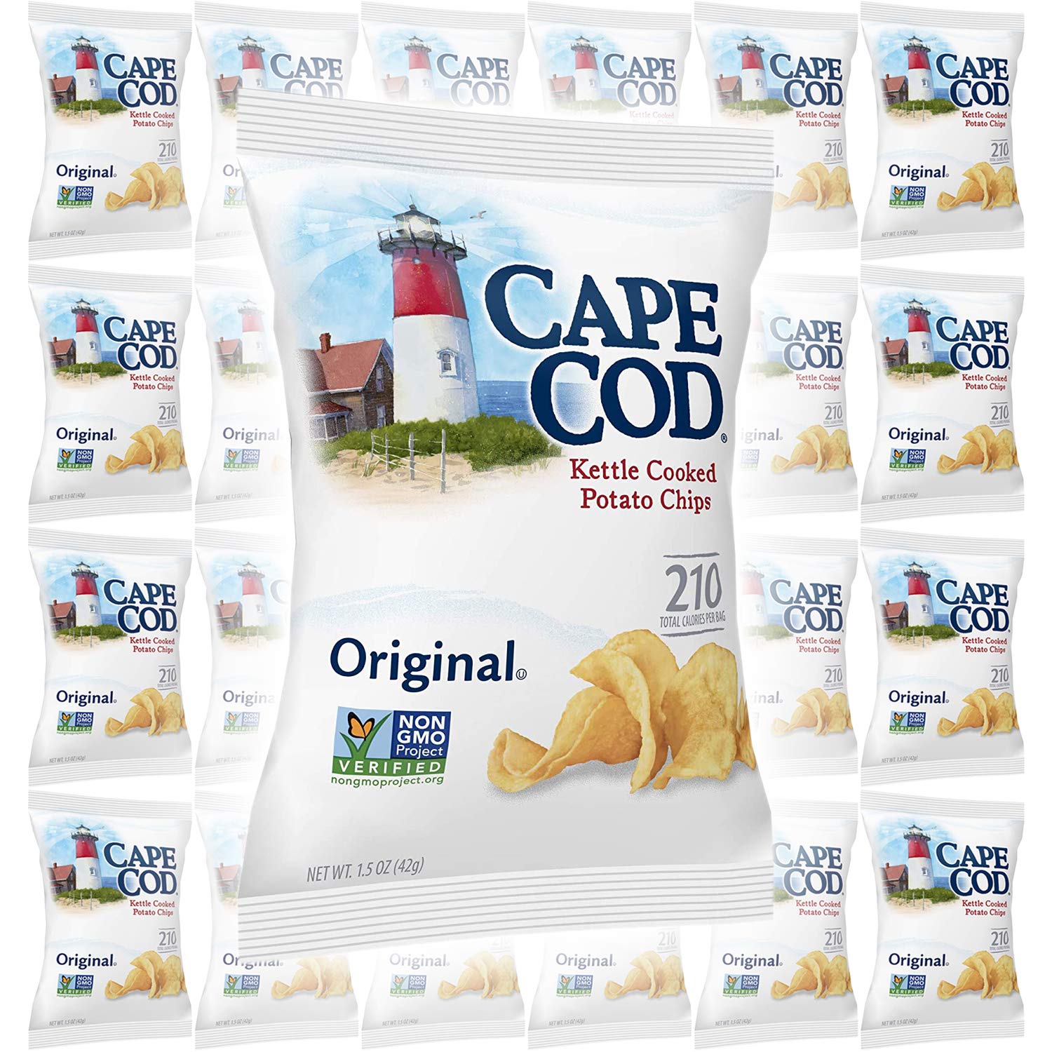 Cape Cod Potato Chips, Original Kettle Cooked, Single-Serve 1.5 Ounce (24-Pack) 2