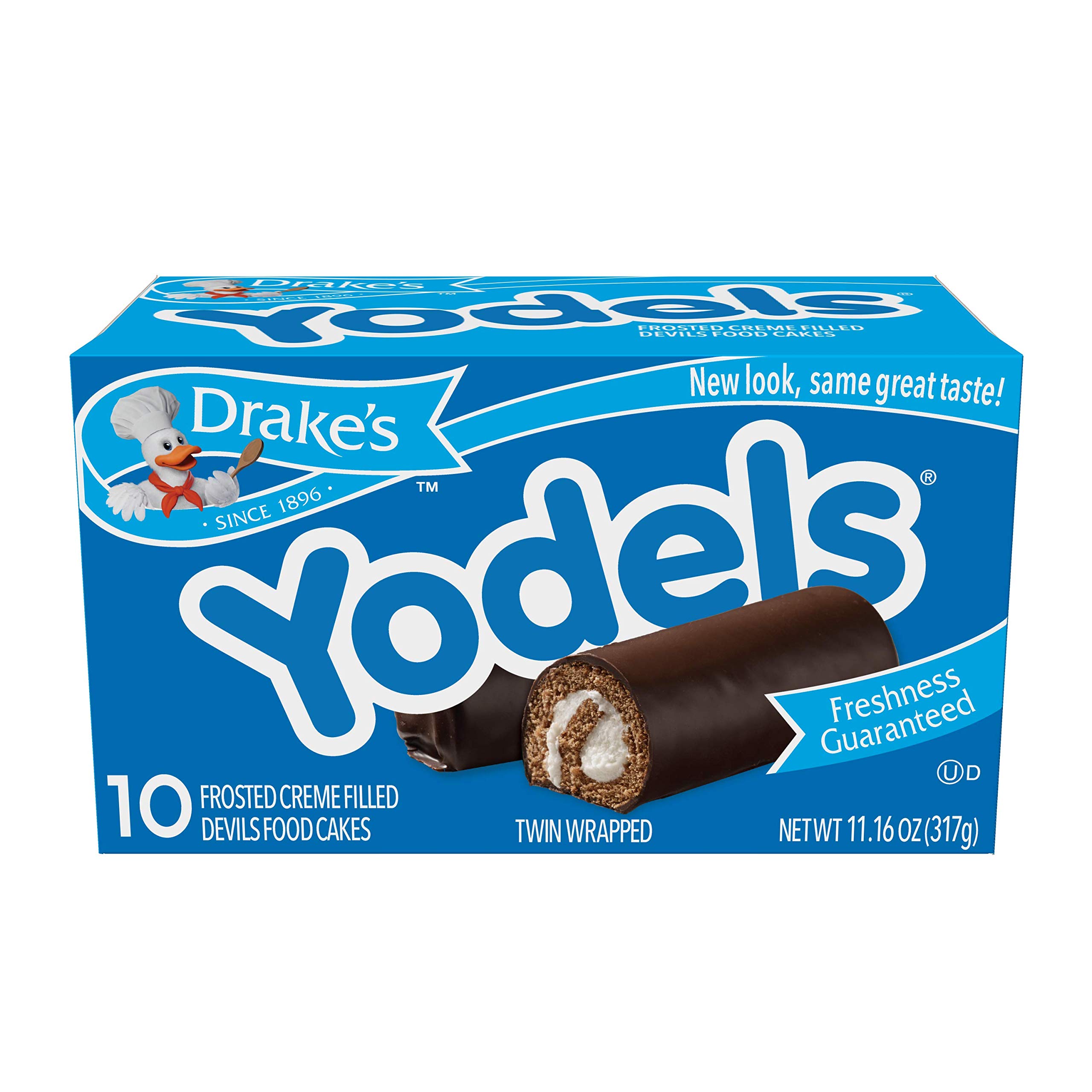 Drake's Cakes Yodels, Chocolate and Vanilla Cream Snack Cakes, 2 Boxes, Total 20 cakes