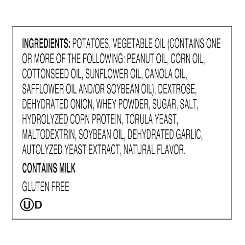 Dirty Kettle Potato Chips, Maui Onion, 2 oz. Bag, 25 Count – Gluten Free, Skins On, Crunchy Chips, Great for Lunches or 6