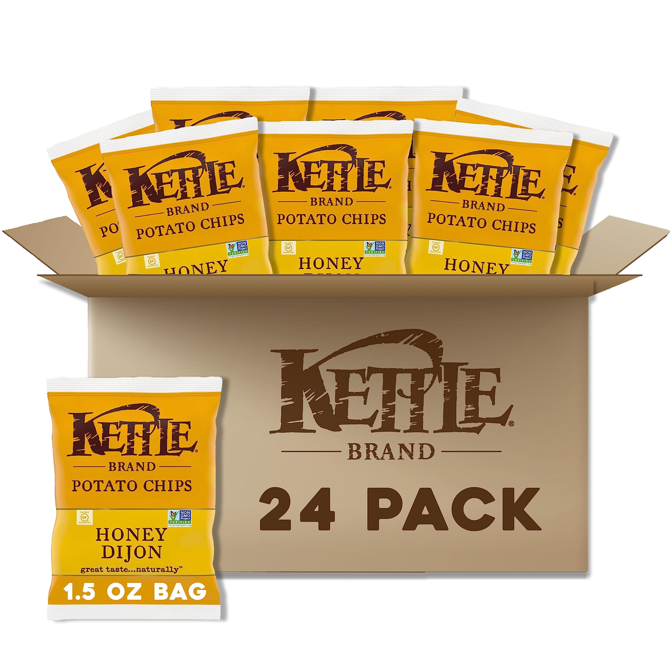 Kettle Brand Potato Chips, Honey Dijon Kettle Chips, Snack Bag, 1.5 Ounce (Pack of 24) 2