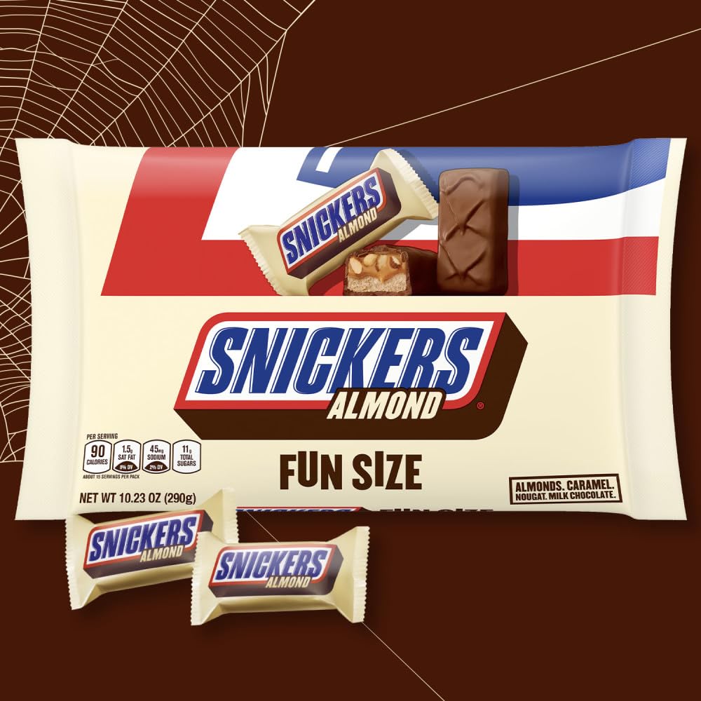 SNICKERS Almond Fun Size Milk Chocolate Candy Bars, 10.23 oz Bag 3