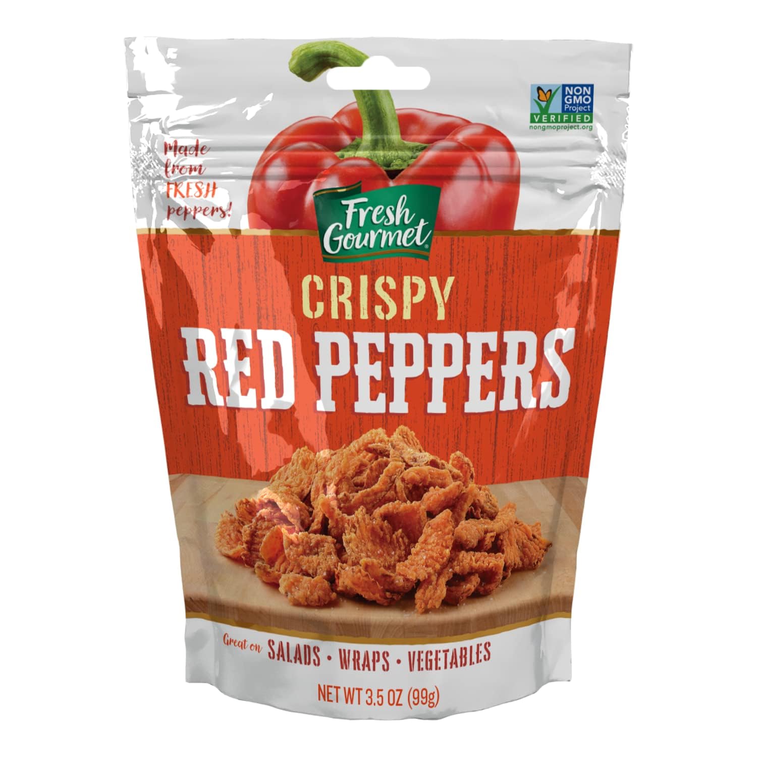 Fresh Gourmet Crispy Red Peppers | Low Carb | Crunchy Snack and Salad Topper, 3.5 Ounce (Pack of 6) 2