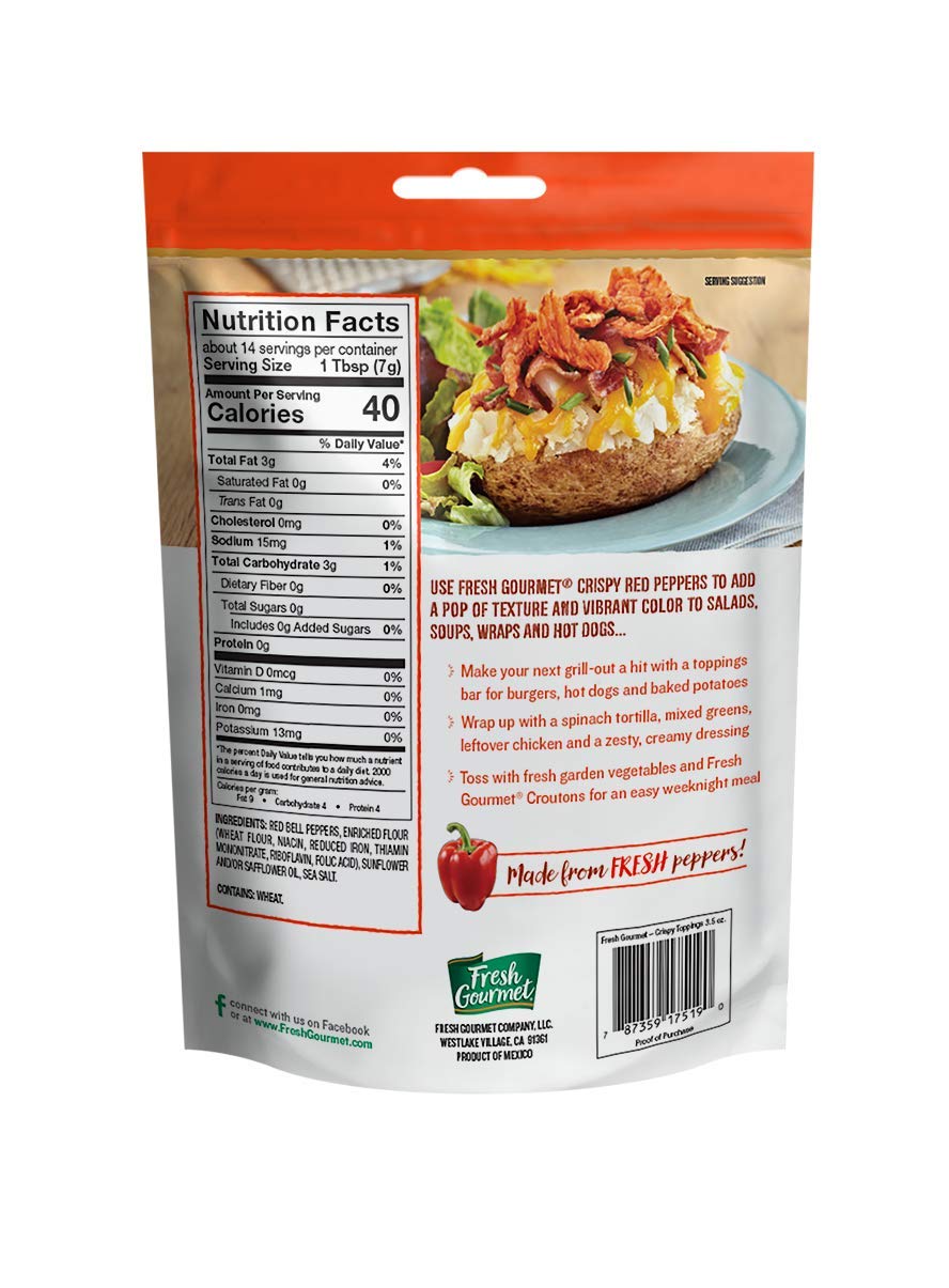Fresh Gourmet Crispy Red Peppers | Low Carb | Crunchy Snack and Salad Topper, 3.5 Ounce (Pack of 6) 3