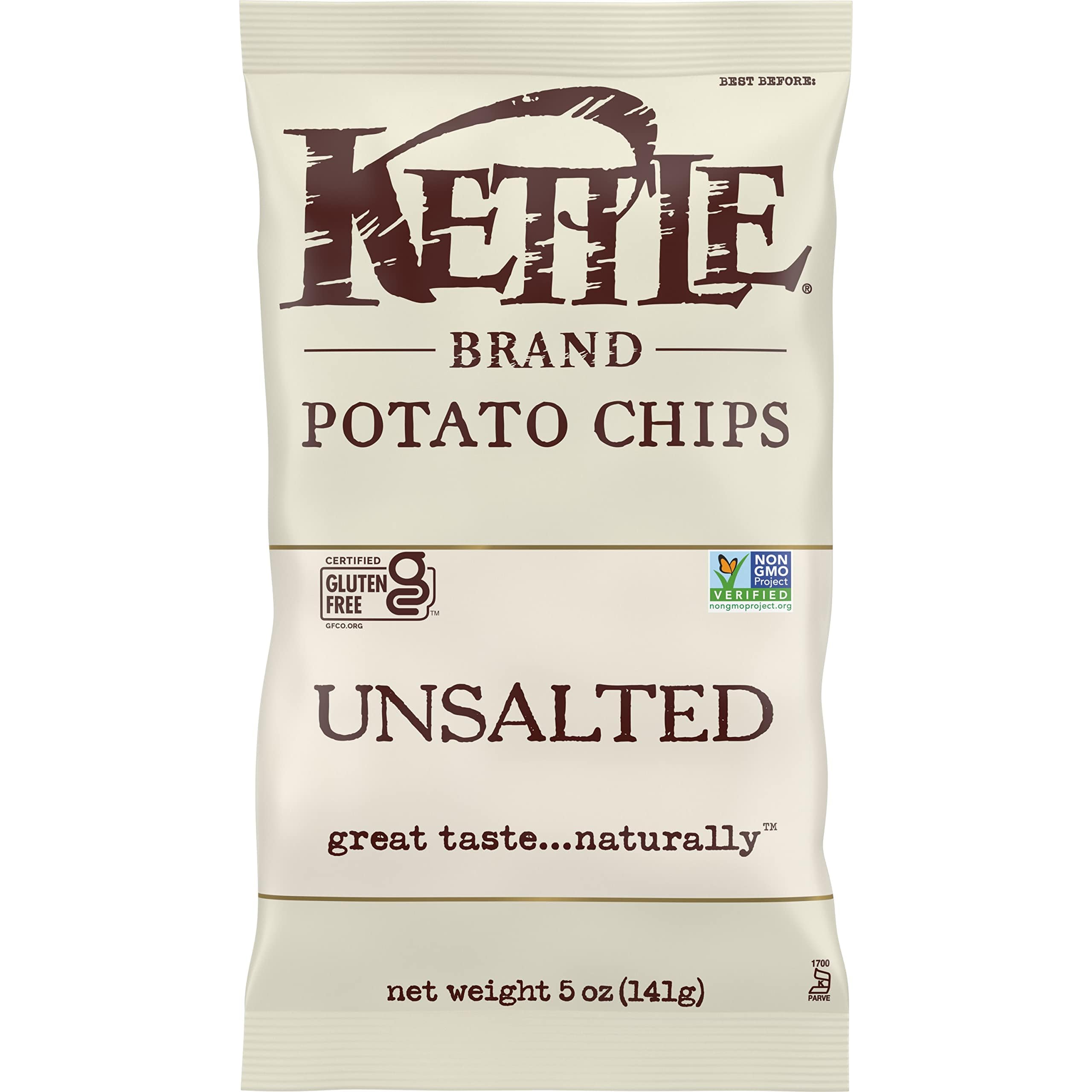 Kettle Brand Potato Chips, Unsalted Kettle Chips, 5 Oz (Pack of 15) 2