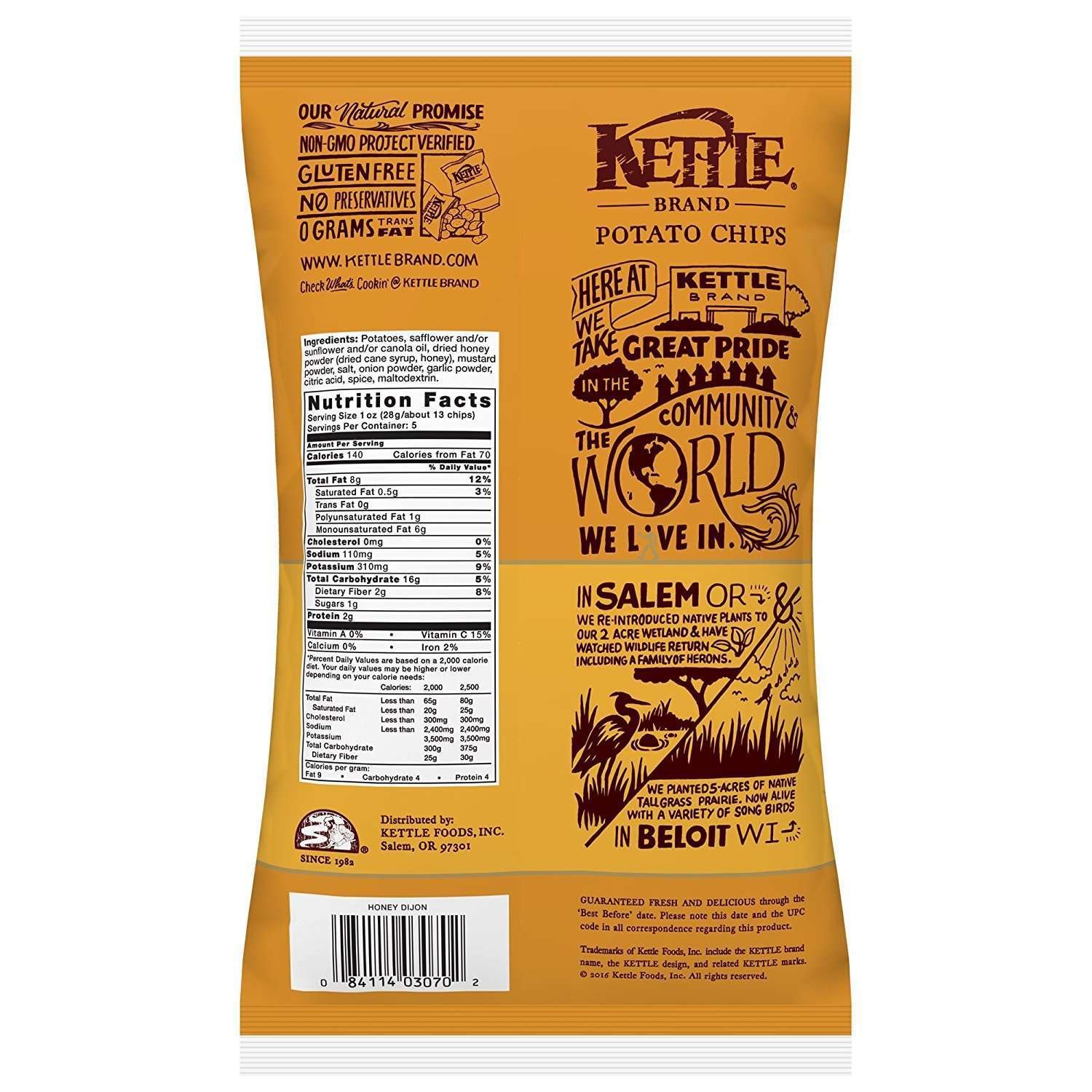 Kettle Brand Potato Chips, Honey Dijon Bags, 5 Ounce (Pack of 15) 6