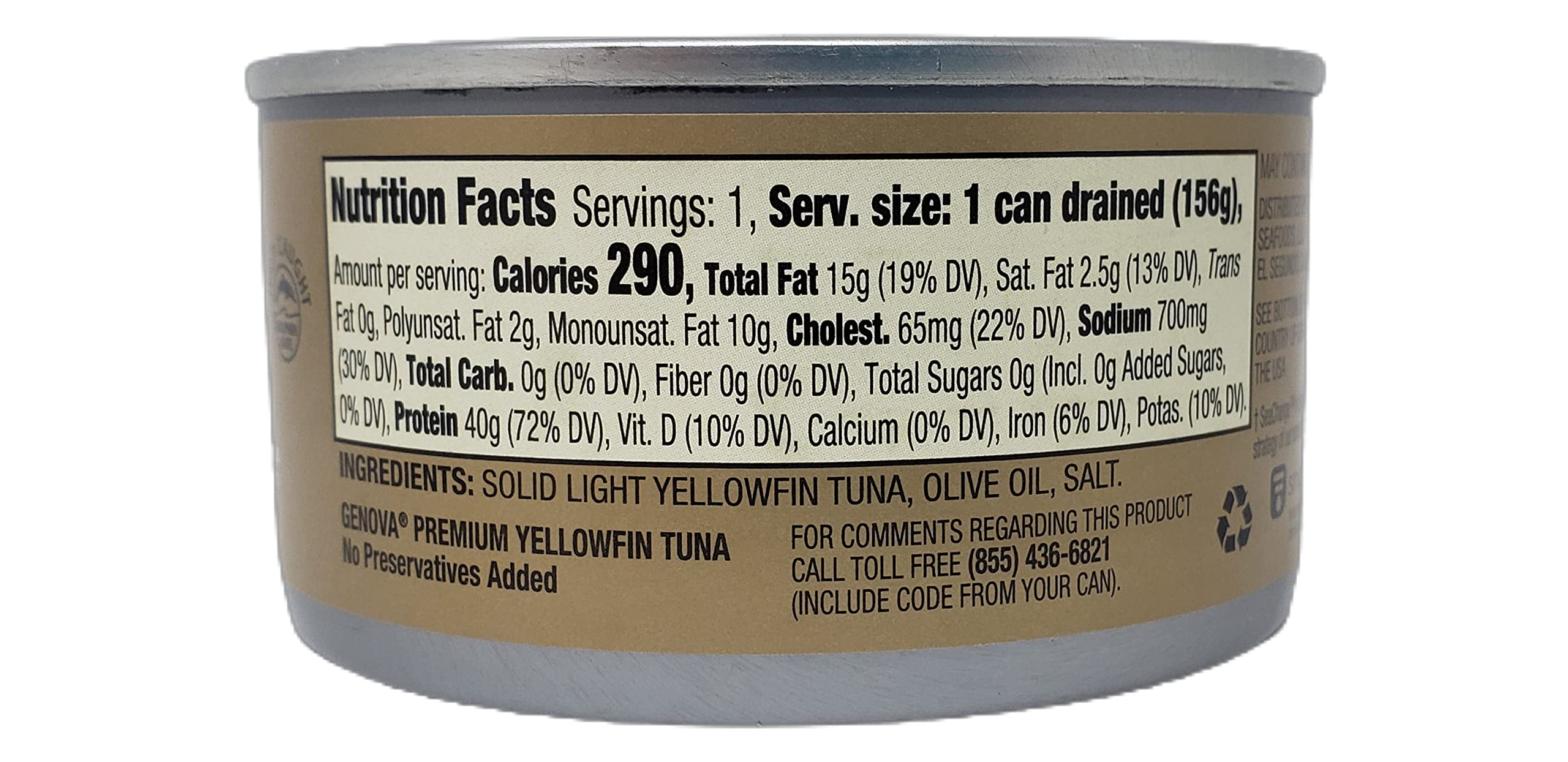 Genova Premium Yellowfin Tuna in Olive Oil - Pack of 12 Cans - Responsibly Sourced Tuna - Non GMO - 7 oz Per Can - 84 oz Total - Bulk Genova Tuna 4