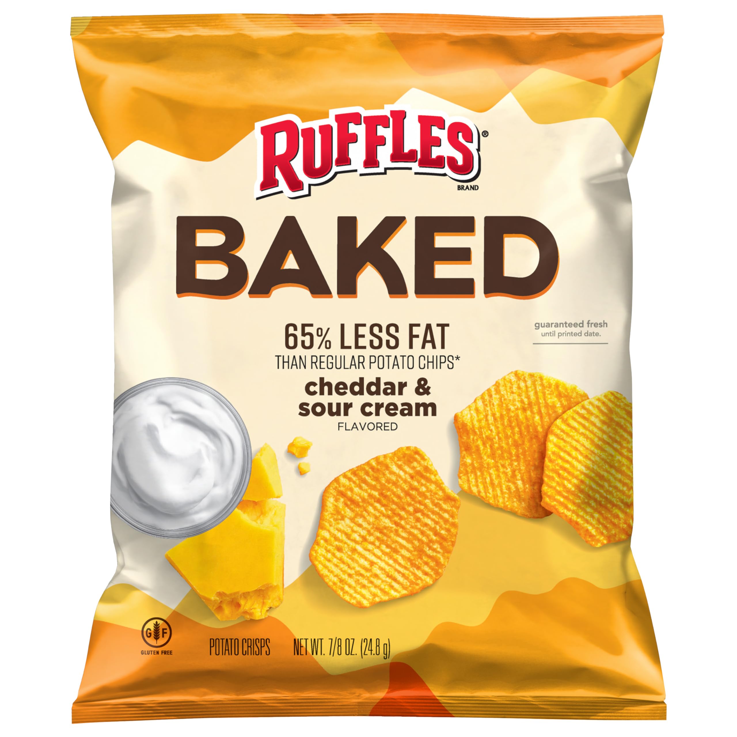 Baked, Ruffles Cheddar & Sour Cream, 0.8 Ounce (Pack of 60)