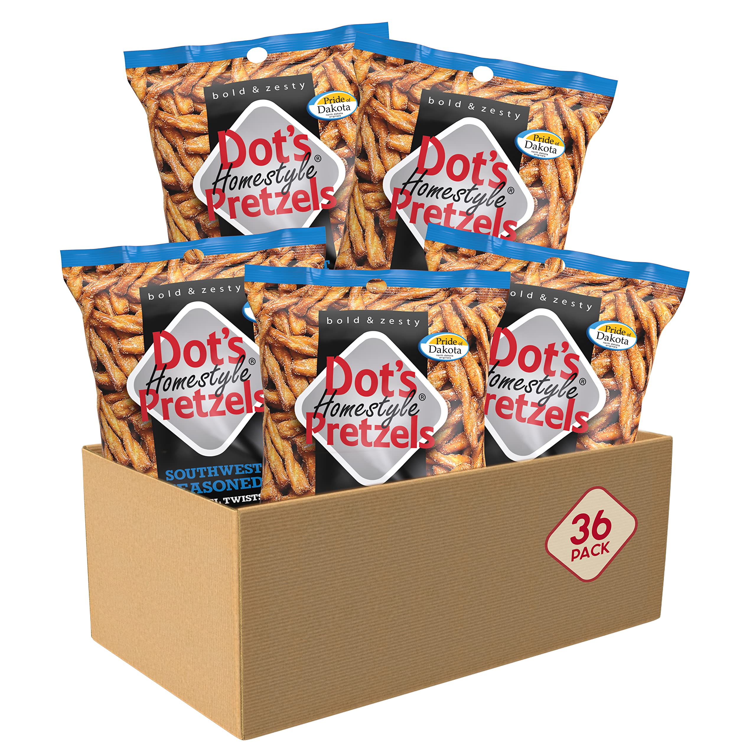 Dot's Homestyle Pretzels 1.5 Ounce Lunchbox Size Individual Pack Southwest Seasoned Pretzel Twists (36 Pack) 2
