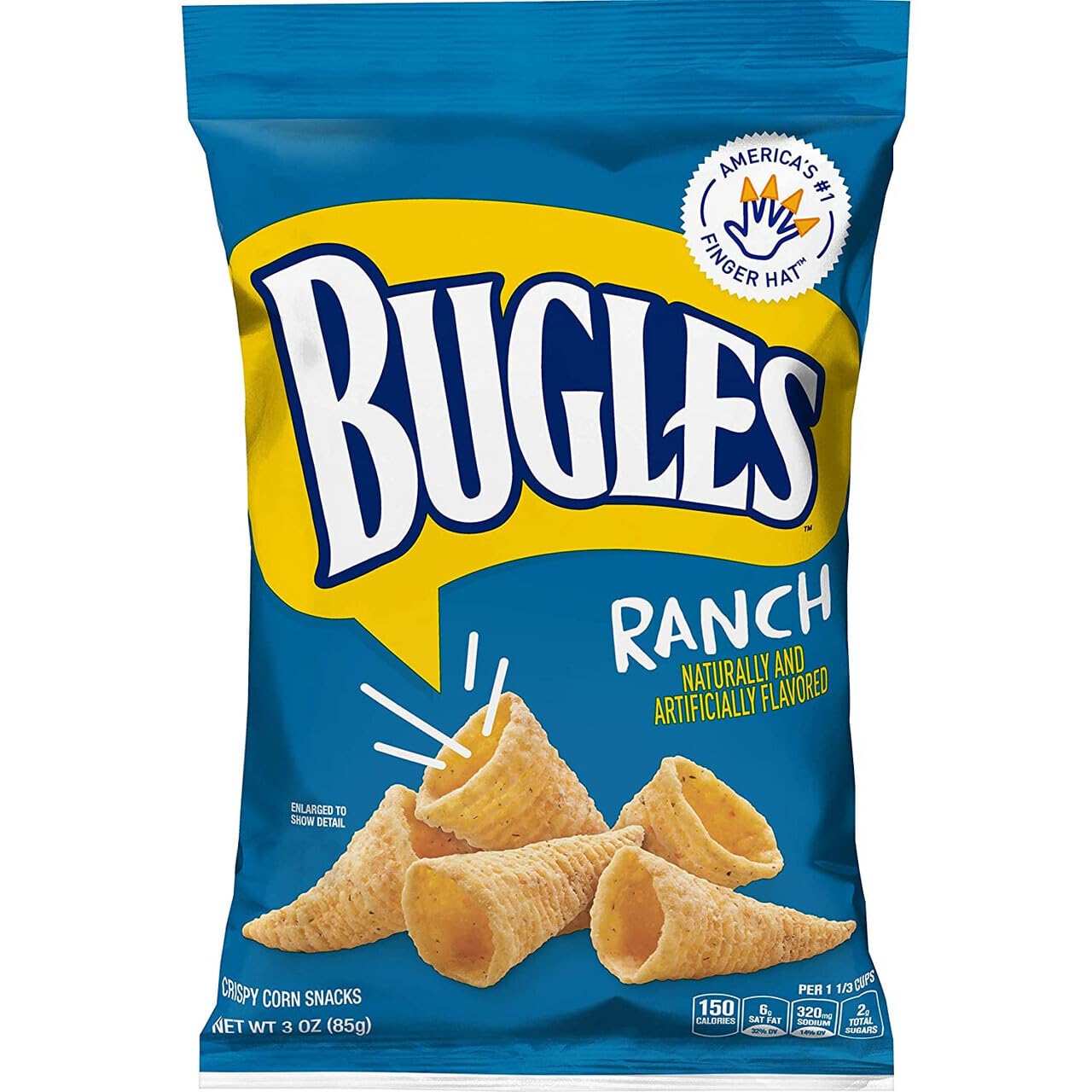 BUGLES RANCH NATURALLY FLAVORED 3 oz / 85 g (6 in a Box) Crispy Corn Snacks 2