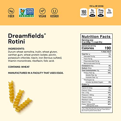 Dreamfields Healthy Pasta Living Rotini, 13.25-Ounce Boxes (Pack of 12) 4