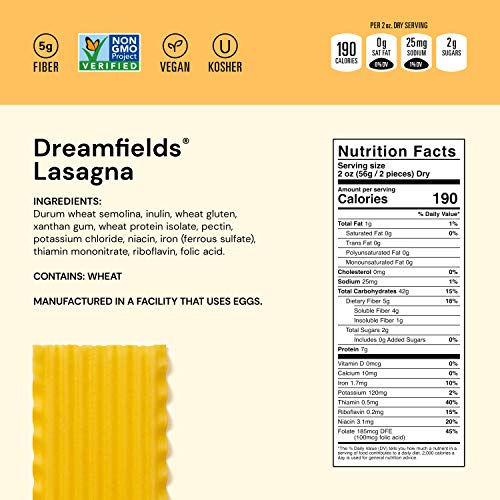 Dreamfields Pasta Dreamfields Healthy Pasta Living Lasagna, 13.25-Ounce Boxes (Pack of 12) 4