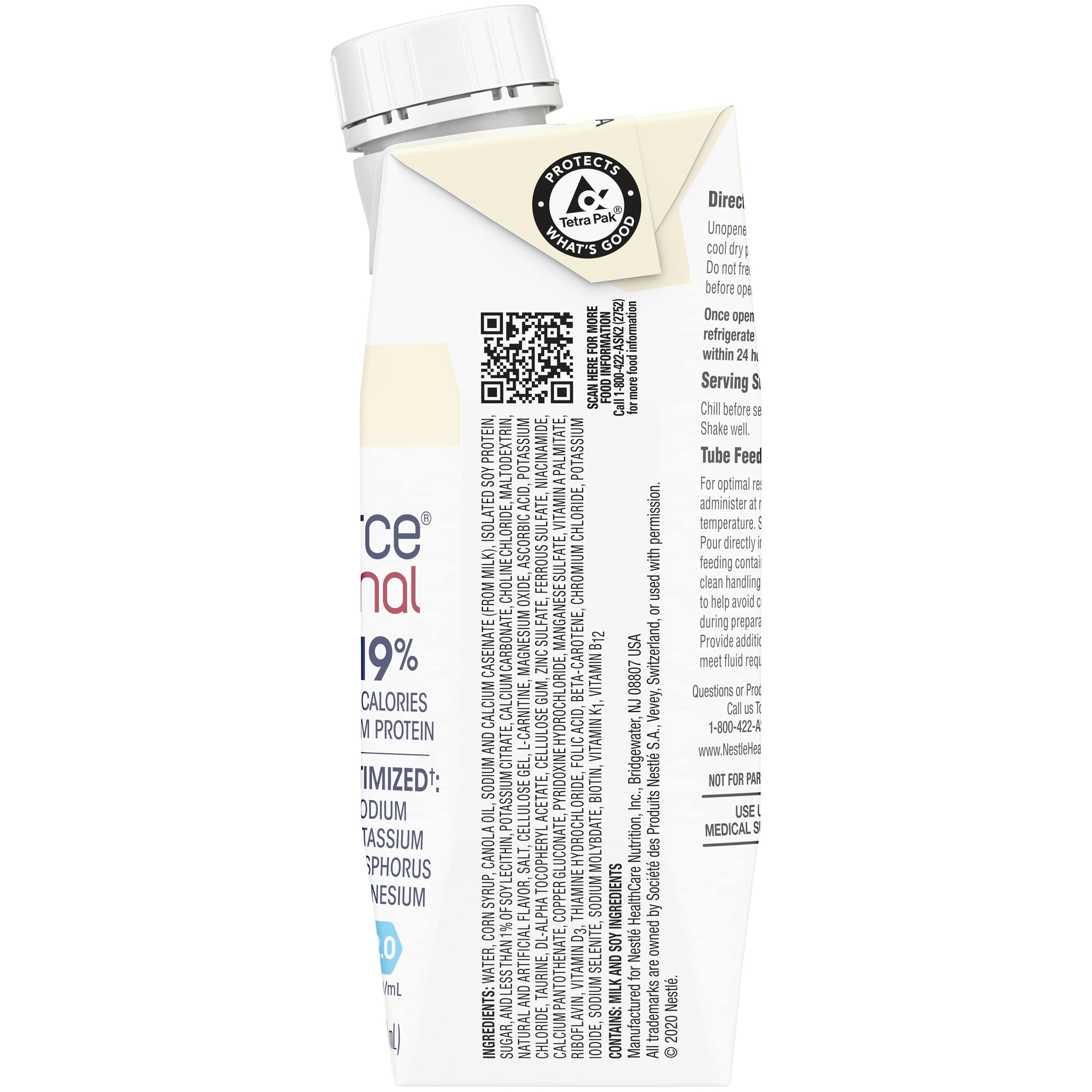 NOVASOURCE (2.0 kcal/mL) RENAL Vanilla Formula for Patients on DIALYSIS (475 Calories, 22g Protein) 8 fl oz (Pack of 24) 4