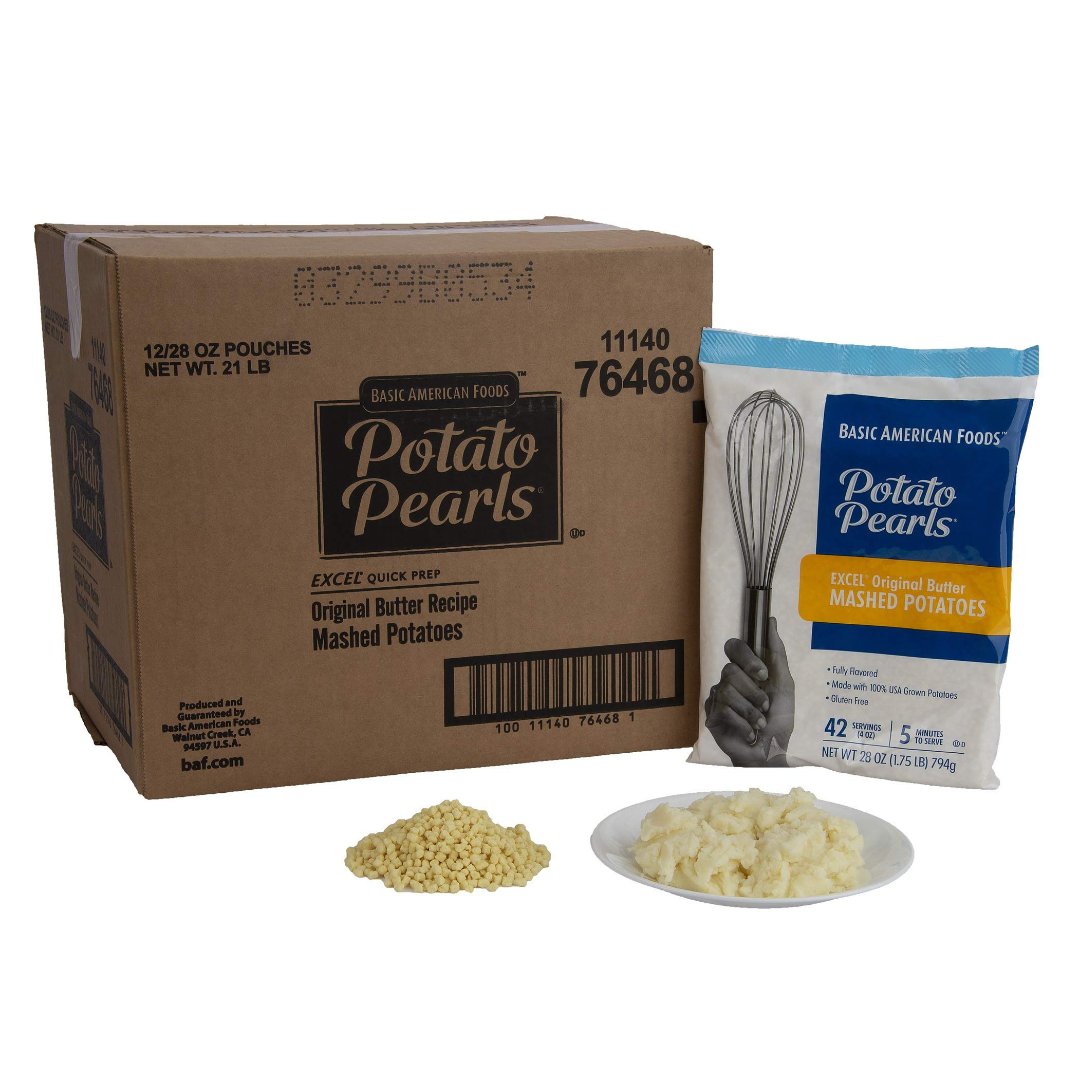 Basic American Foods Potato Pearls, Original Butter Mashed Potatoes, Large Size for Food Services and Restaurants, Easy To Prepare, Made with 100% USA