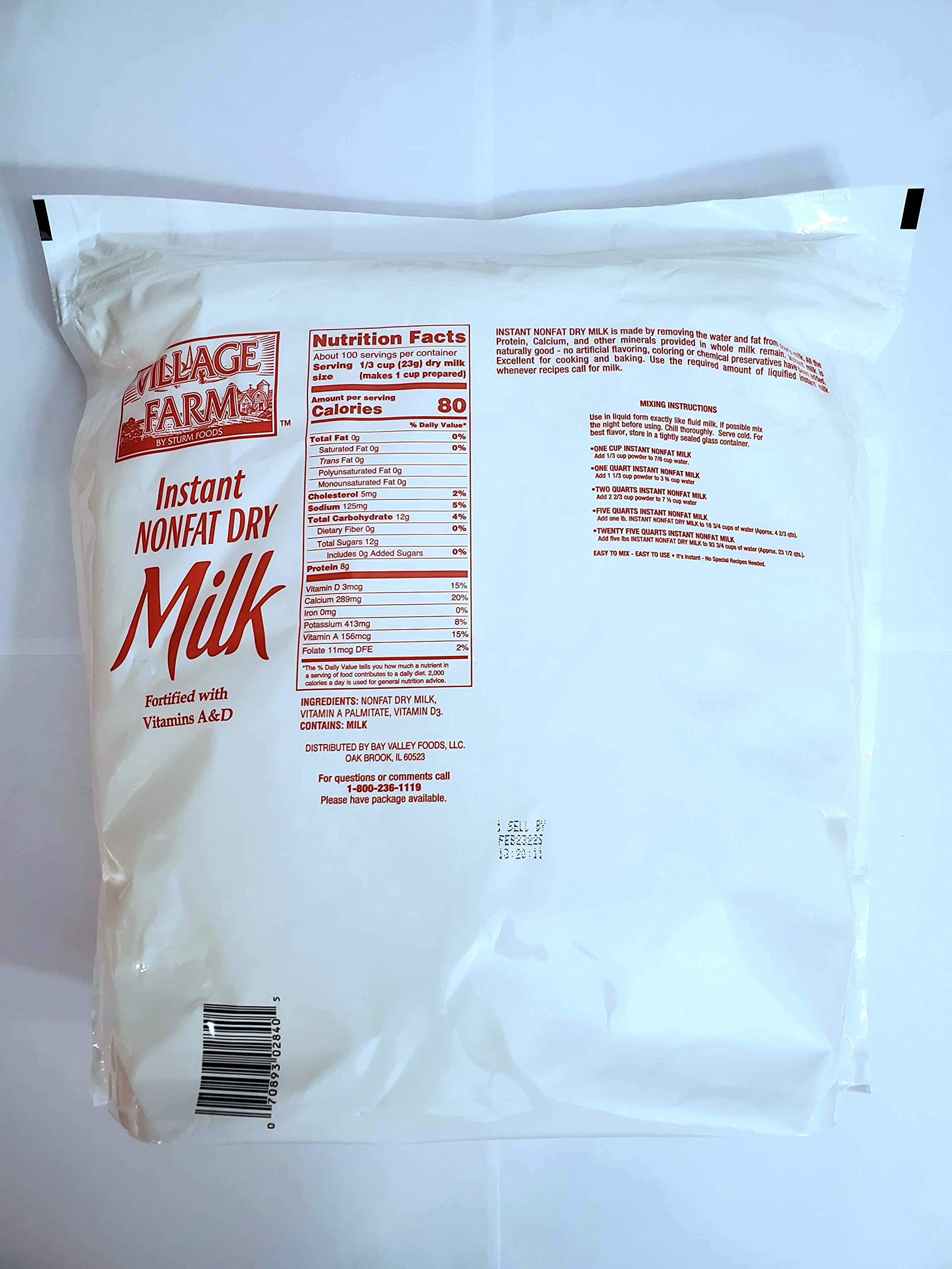 Village Farm Instant Nonfat Dry Milk, 5lbs. 3
